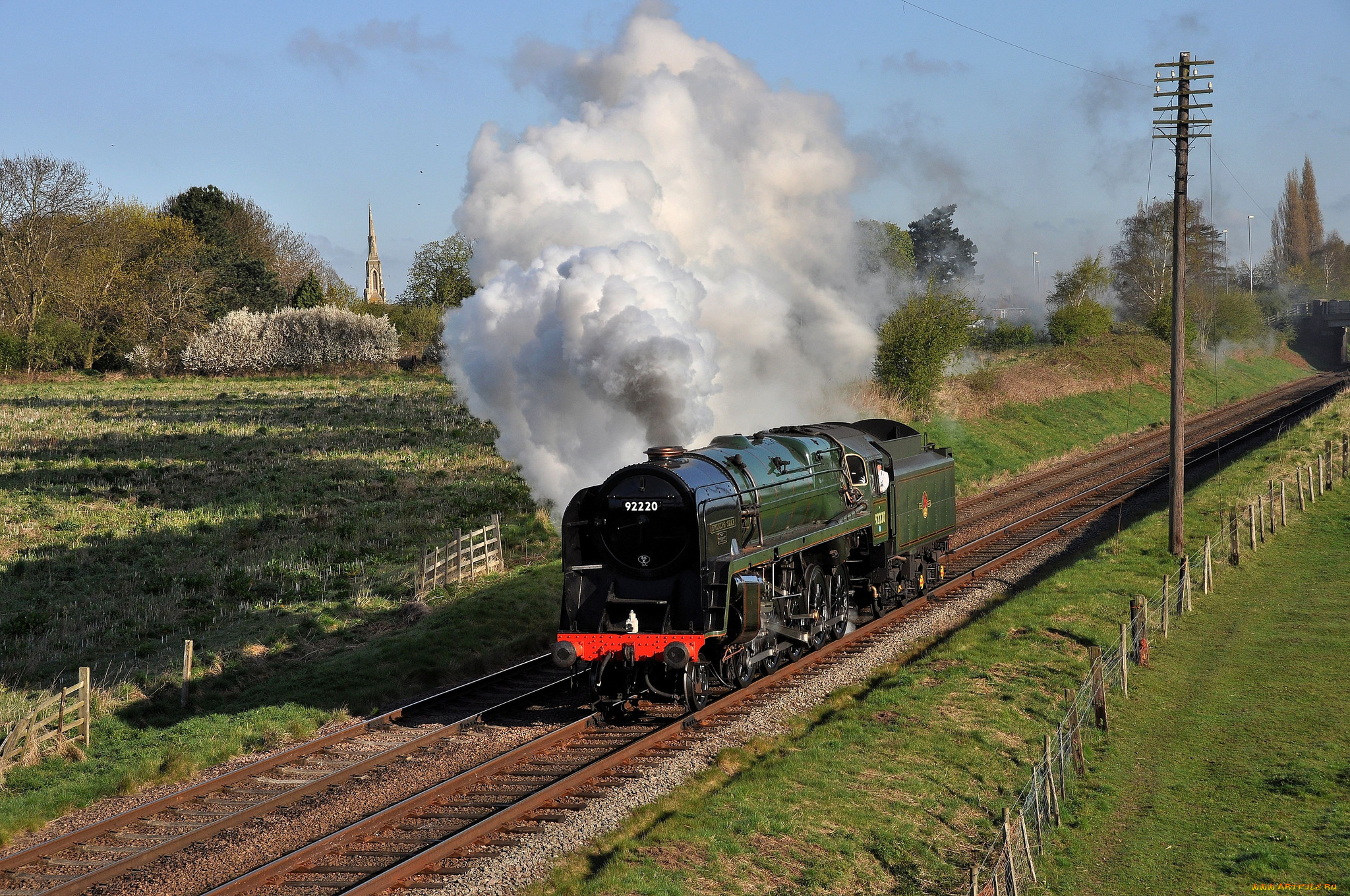 техника, паровозы, дорога, железная, паровоз, рельсы