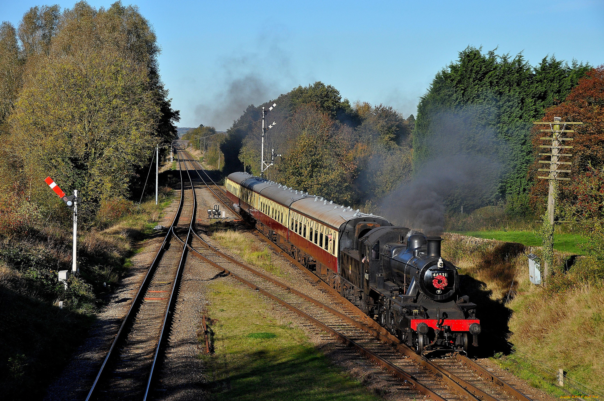 техника, паровозы, дорога, железная, паровоз, рельсы