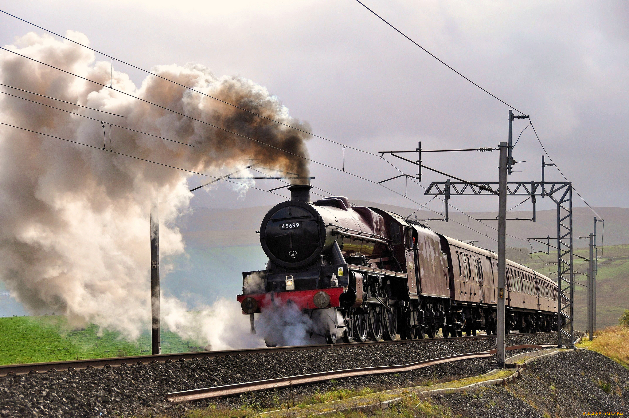 техника, паровозы, паровоз, железная, дорога, рельсы