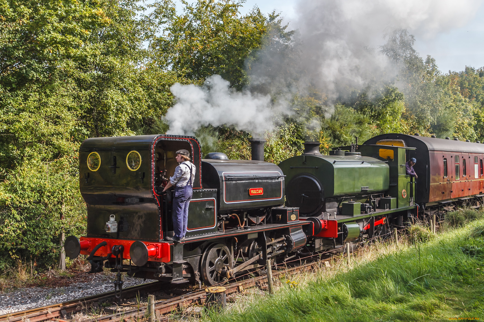 техника, паровозы, дорога, железная, паровоз, рельсы