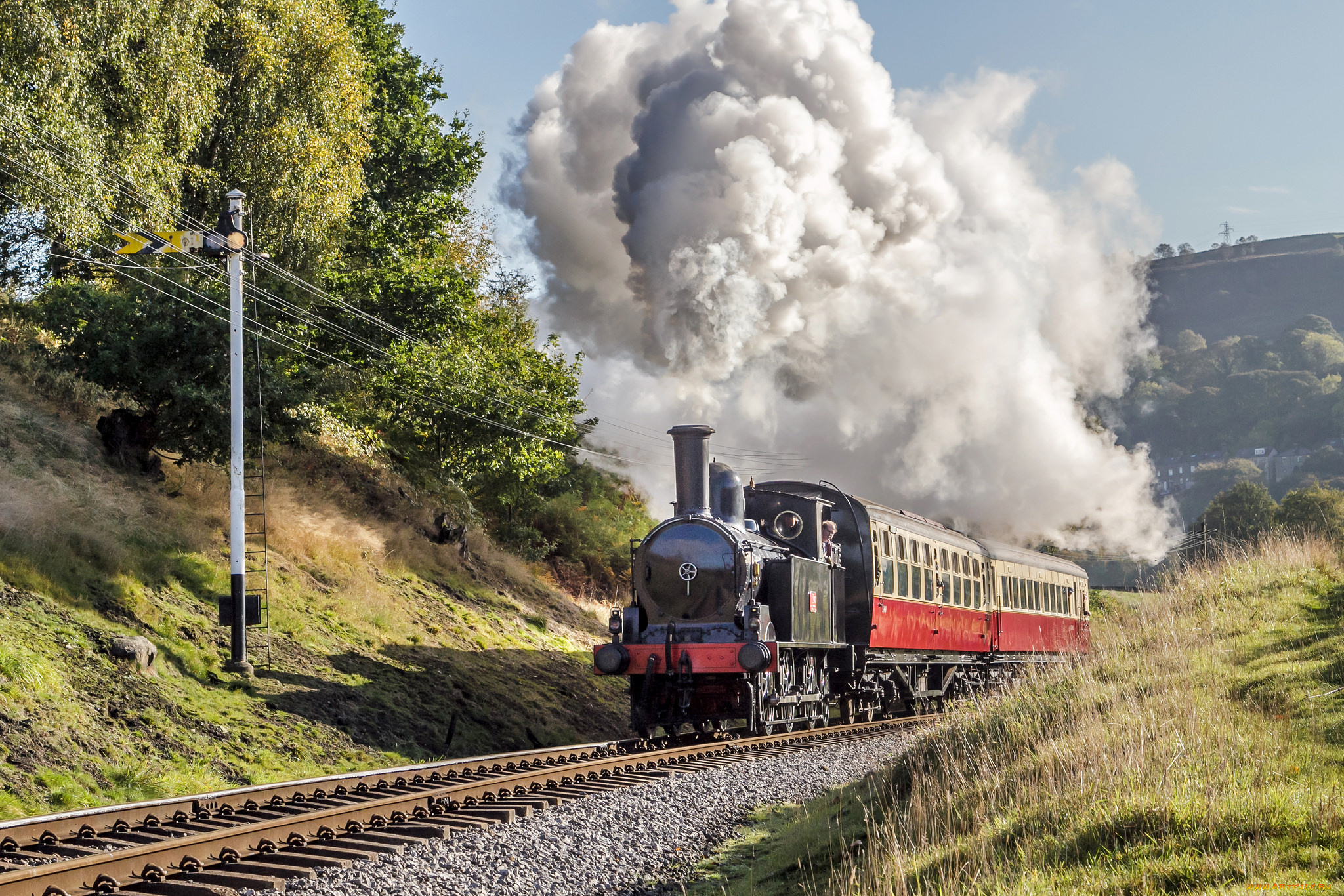 техника, паровозы, железная, дорога, рельсы, паровоз