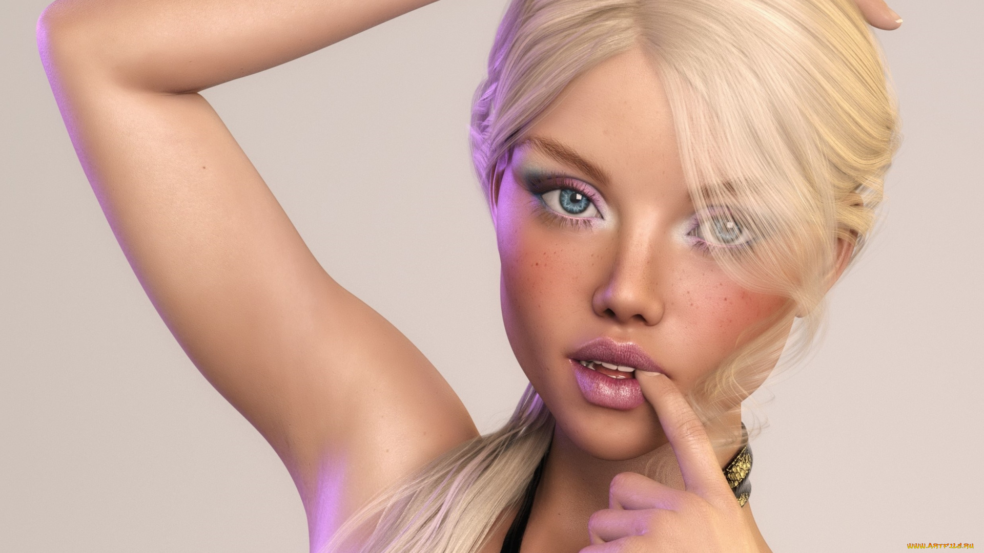 3д, графика, портрет, , portraits, взгляд, девушка, фон