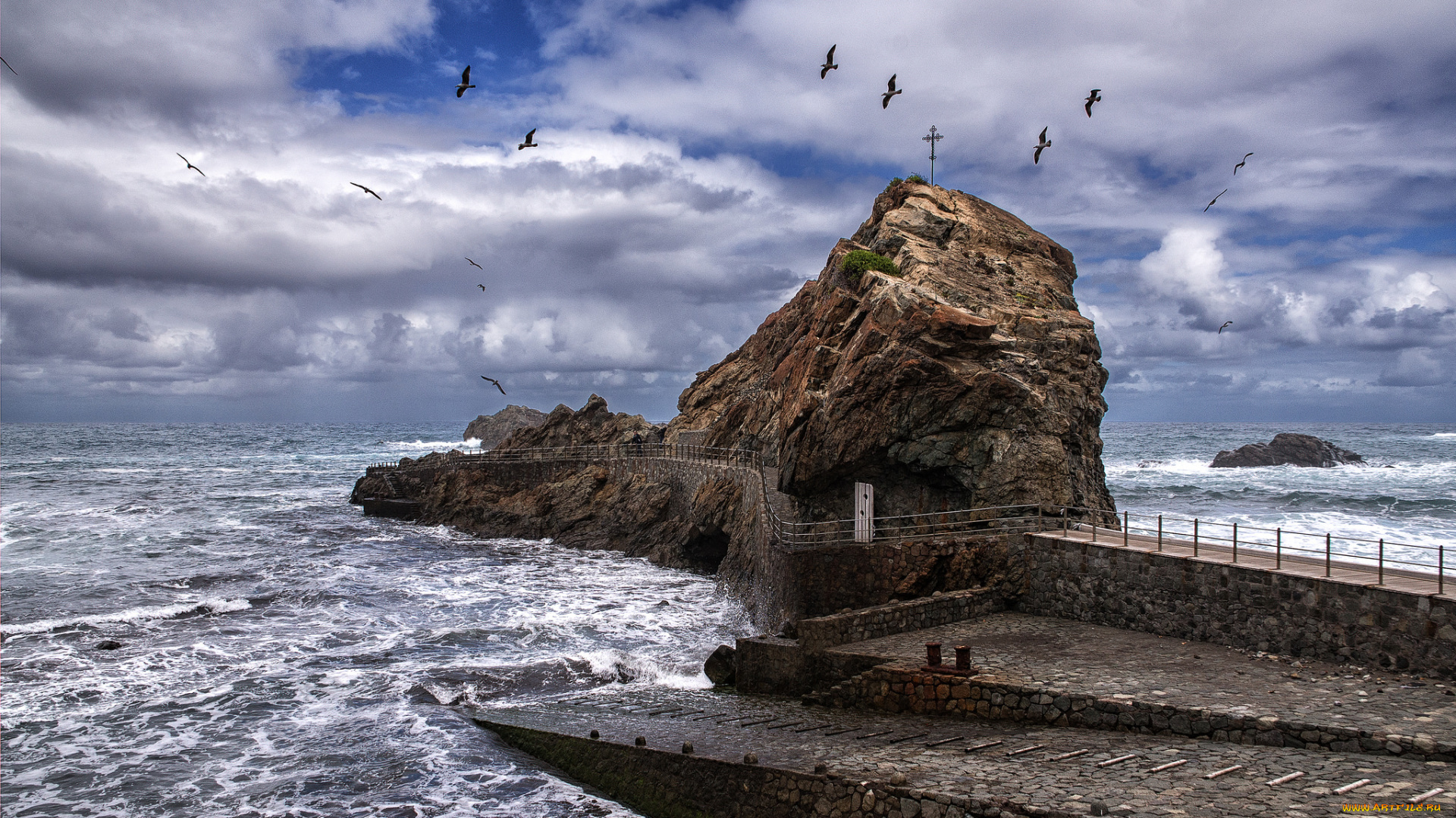 природа, побережье, море, берег