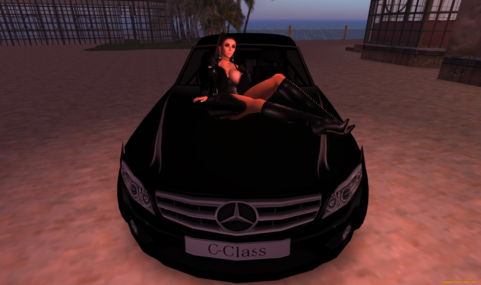 3д, графика, люди-авто, мото, , people-, car, , , moto, фон, автомобиль, взгляд, девушка