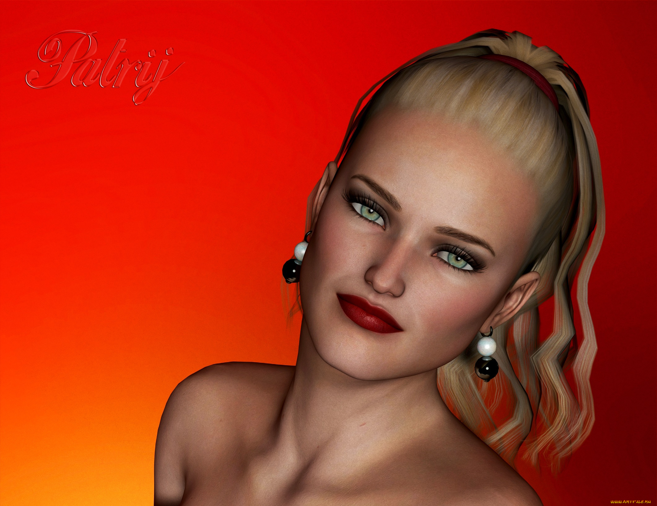 3д, графика, портрет, , portraits, взгляд, фон, девушка