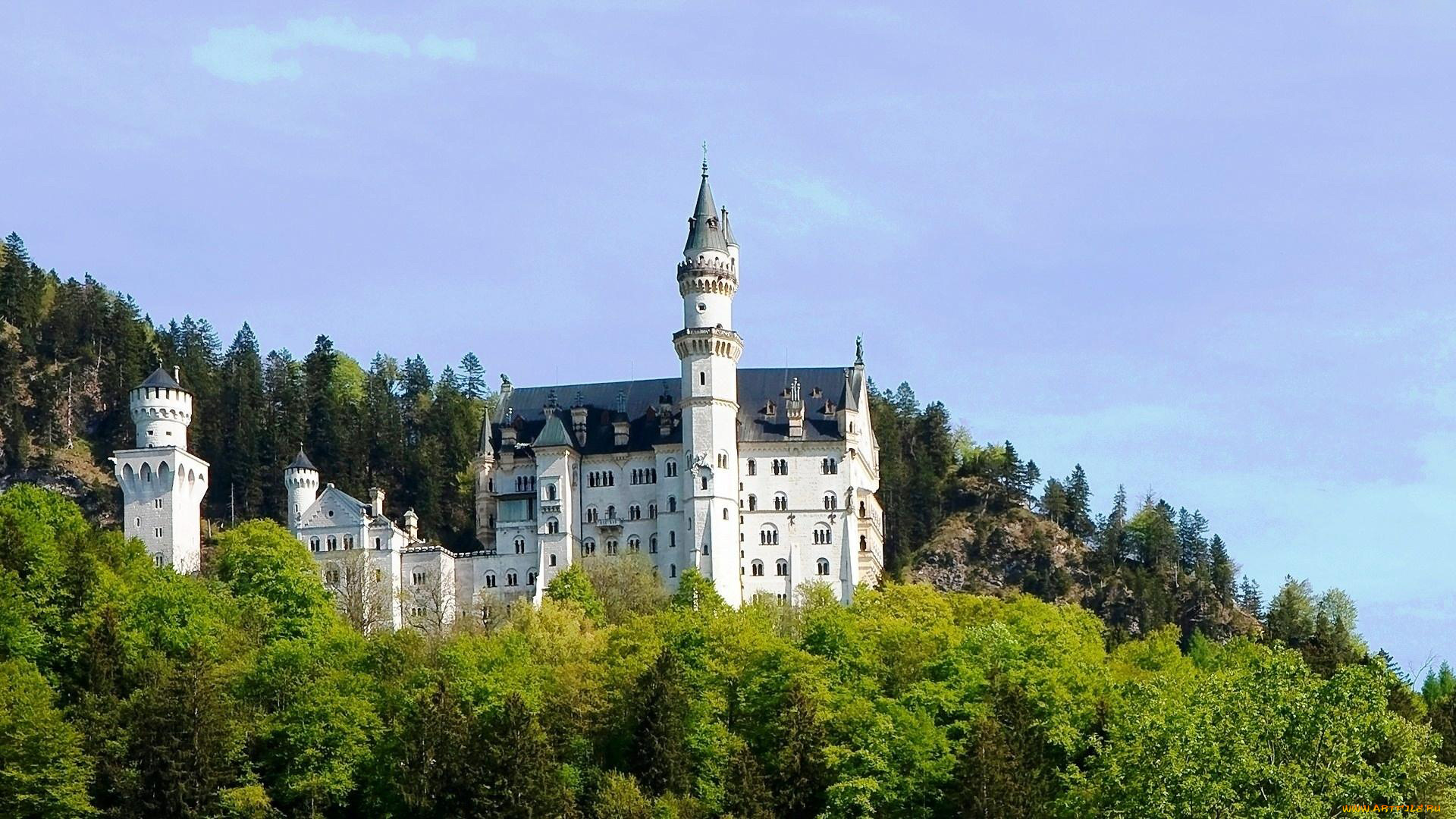 города, замок, нойшванштайн, , германия, neuschwanstein, castle