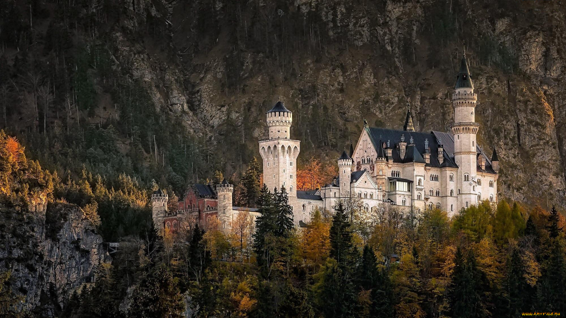 города, замок, нойшванштайн, , германия, neuschwanstein, castle