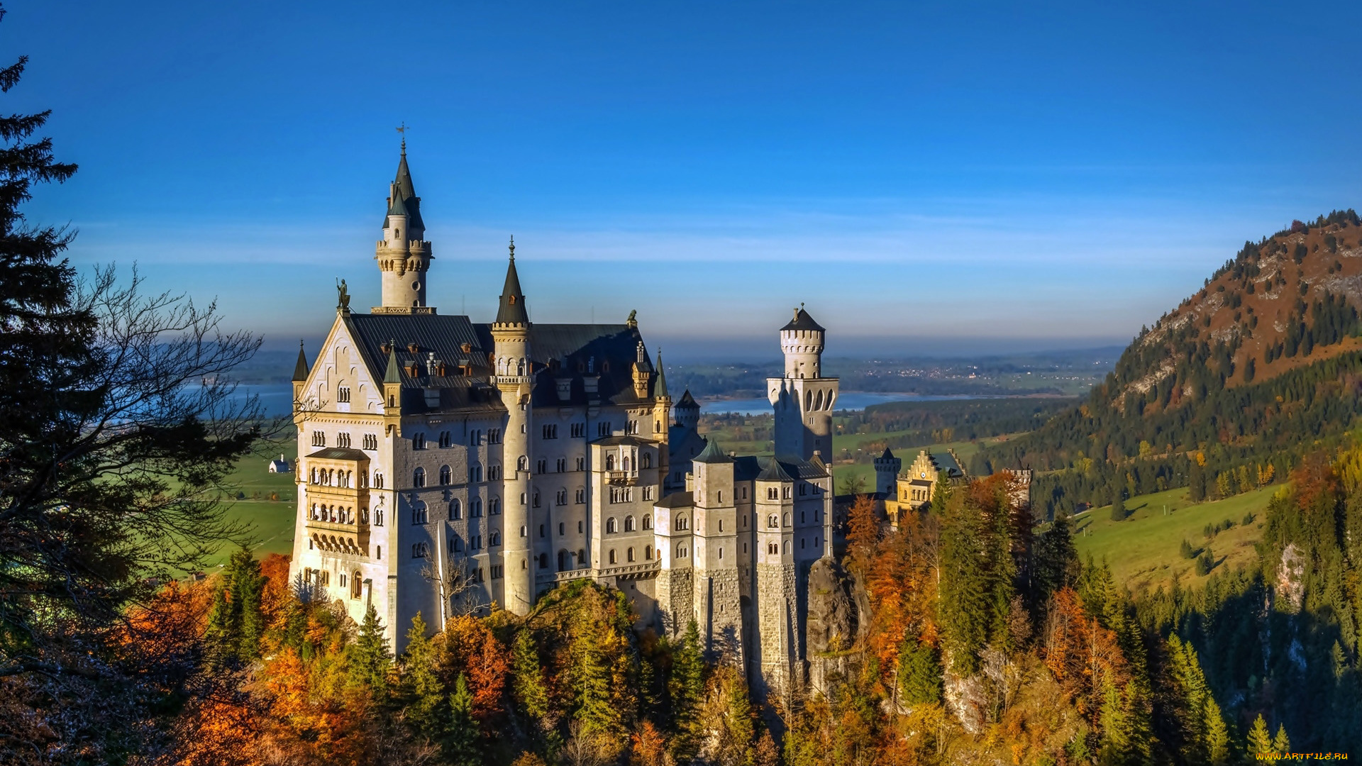 города, замок, нойшванштайн, , германия, neuschwanstein, castle