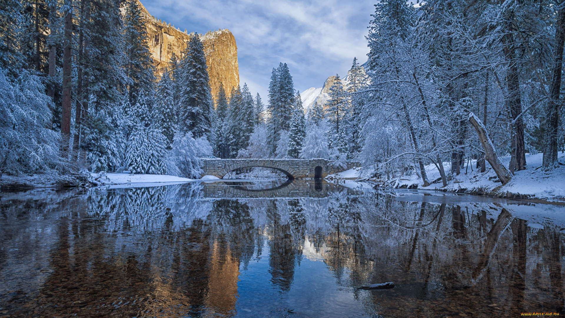 природа, реки, озера, йосемити, йосемитский, национальный, парк, мост, стонемана