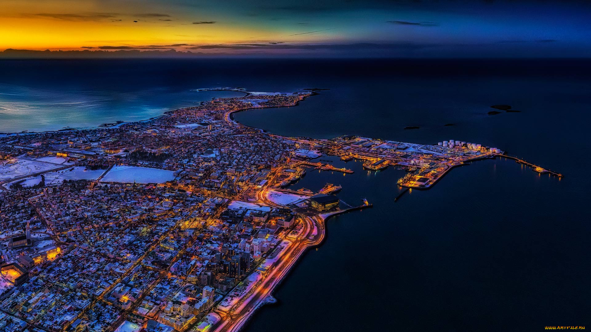 reykjavik, города, рейкьявик, , исландия, рассвет