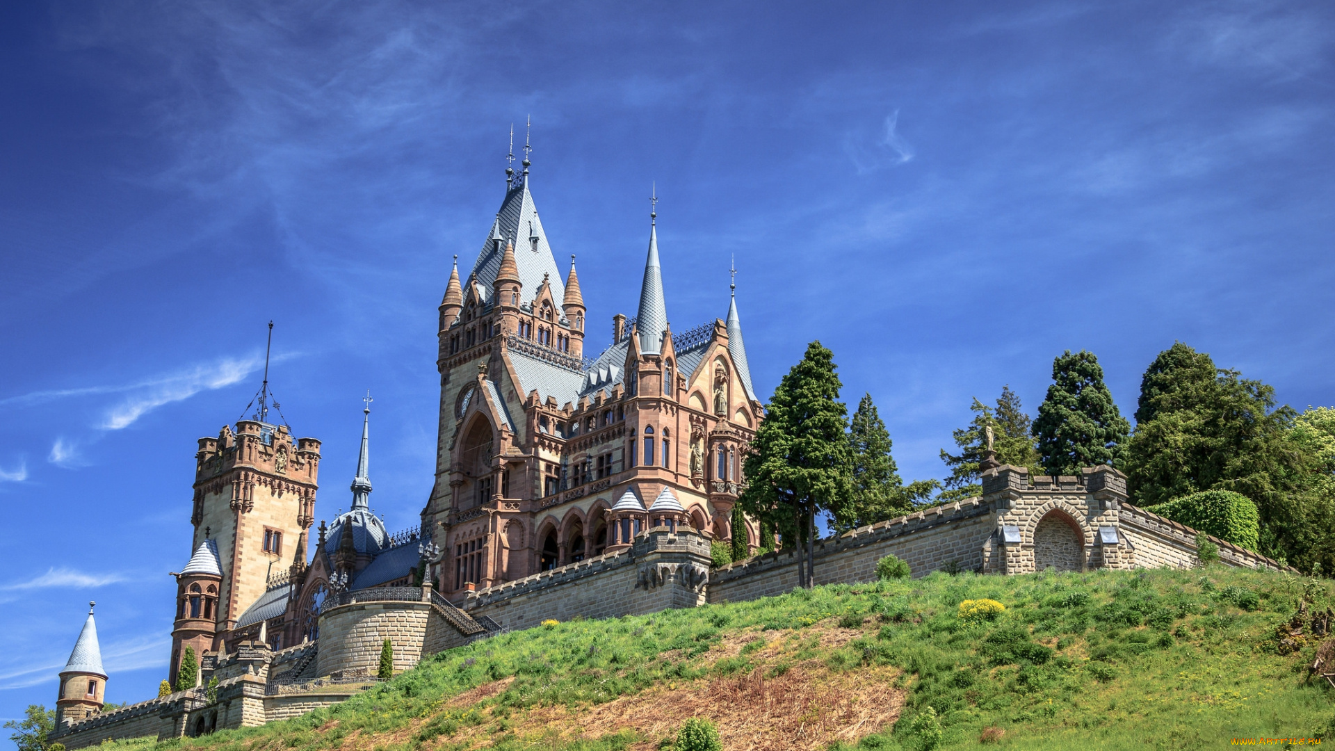 schloss, drachenburg, города, замки, германии, замок