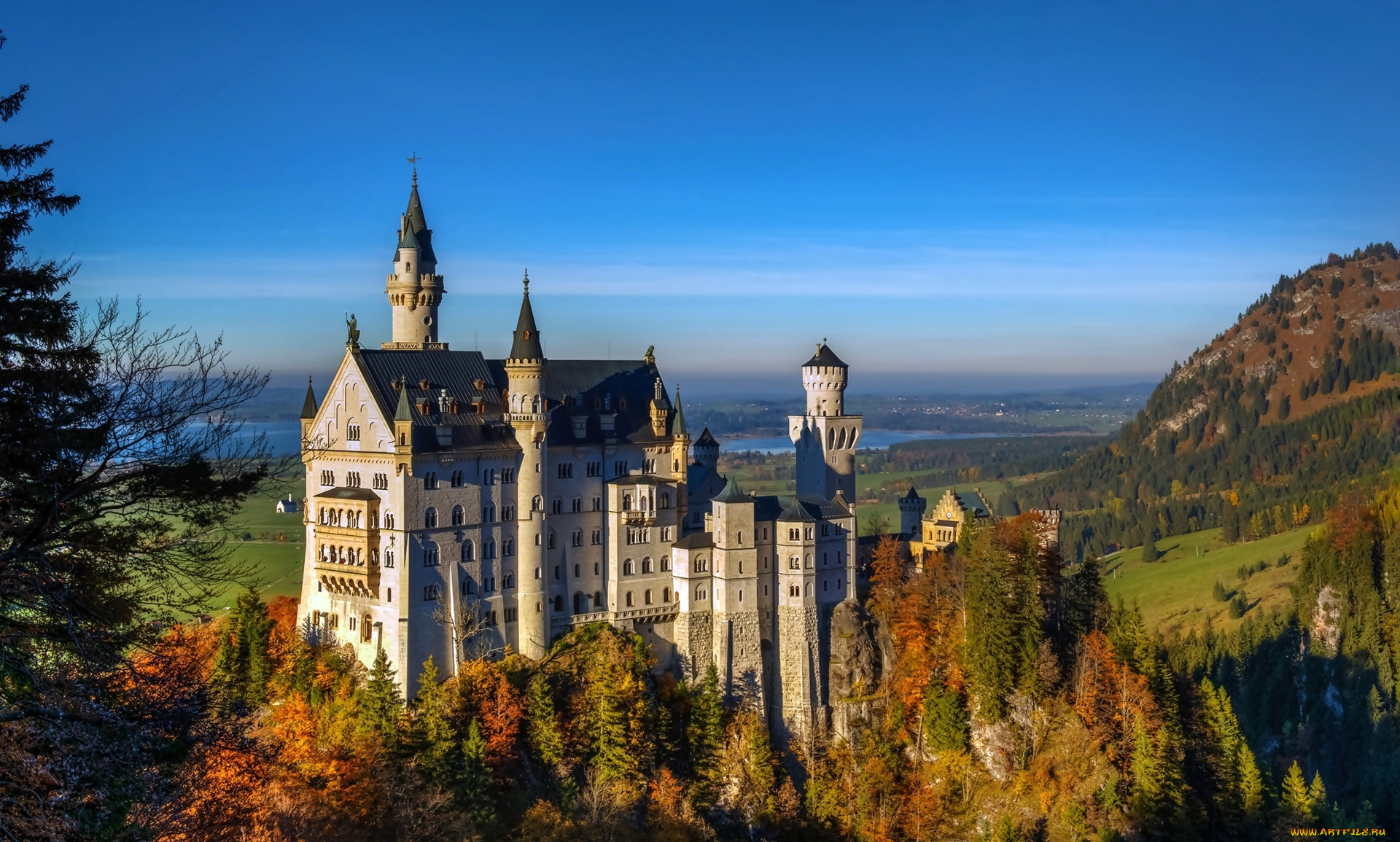 города, замок, нойшванштайн, , германия, neuschwanstein, castle