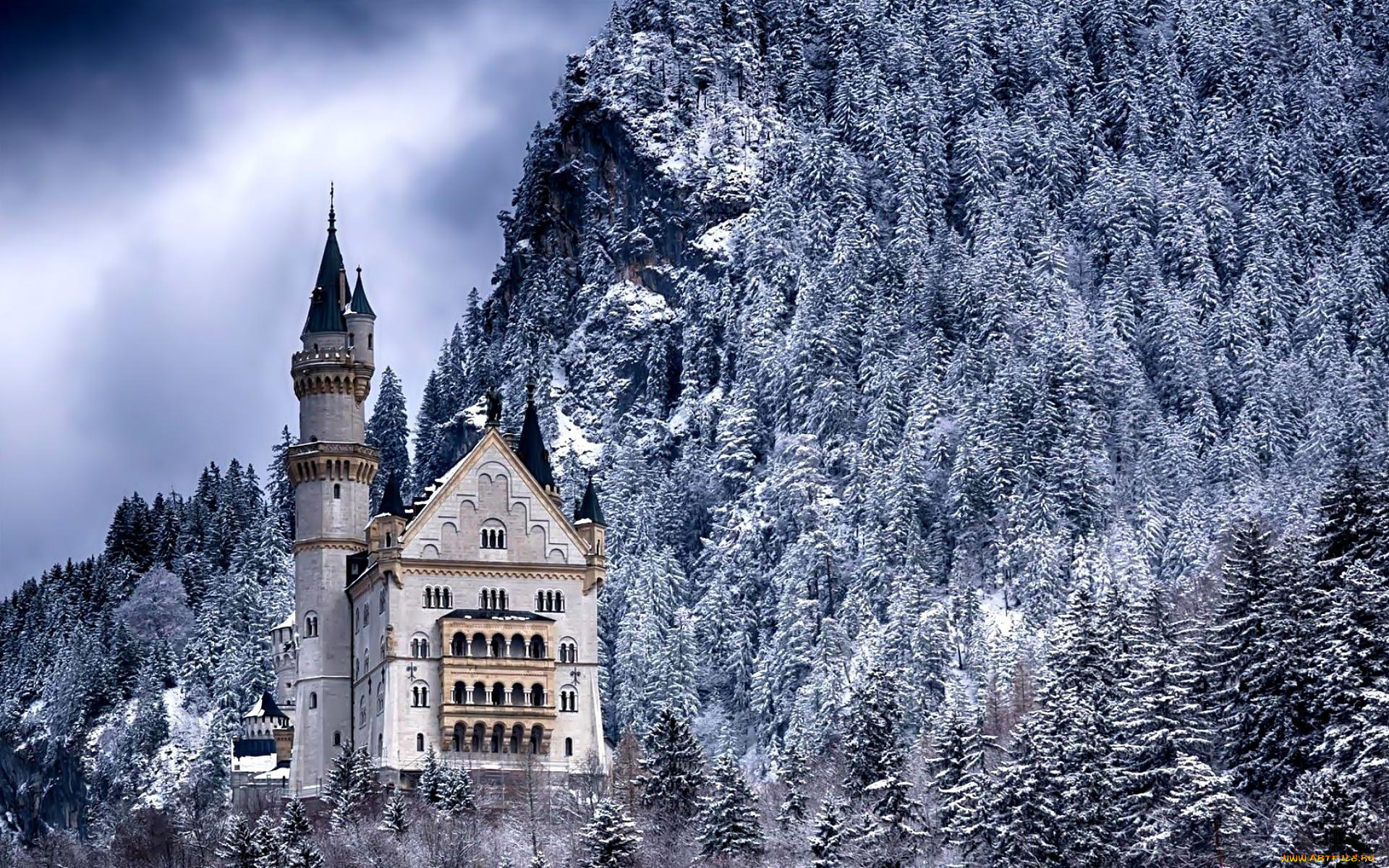 города, замок, нойшванштайн, , германия, neuschwanstein, castle