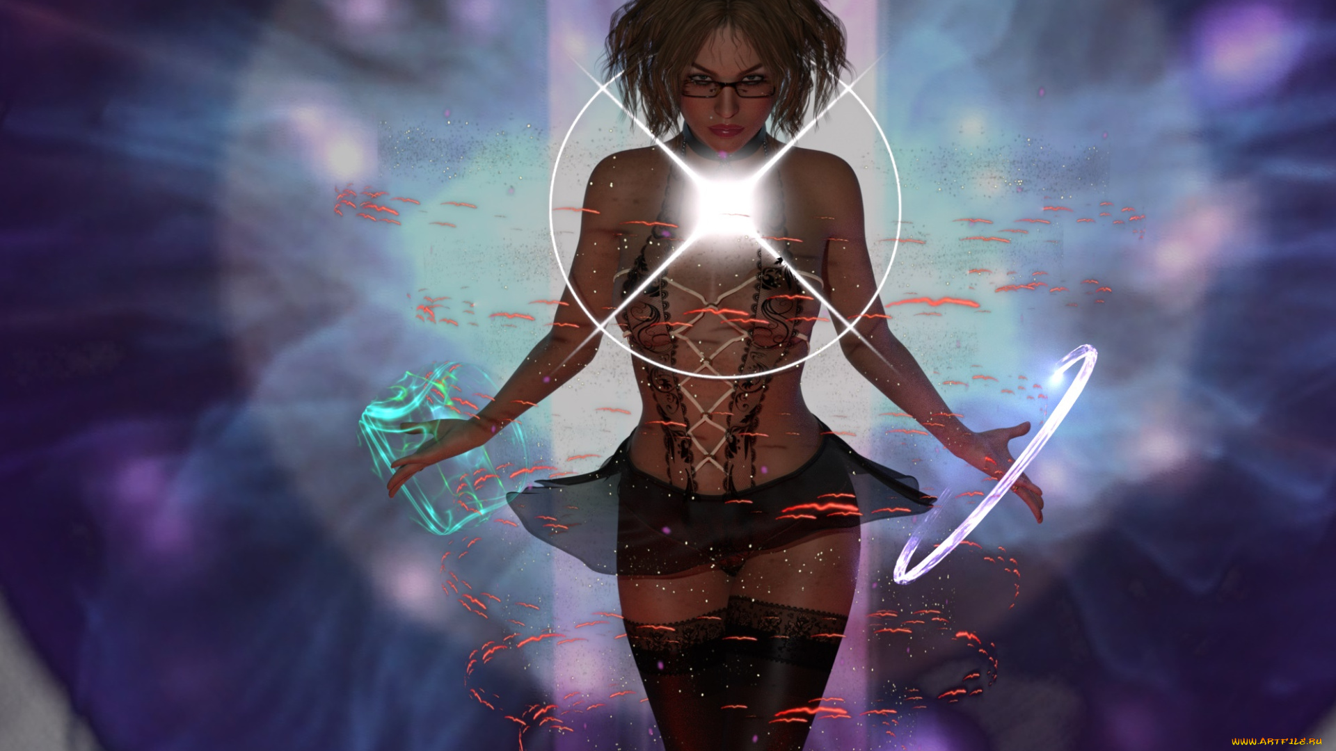 3д, графика, фантазия, , fantasy, девушка, фон, взгляд