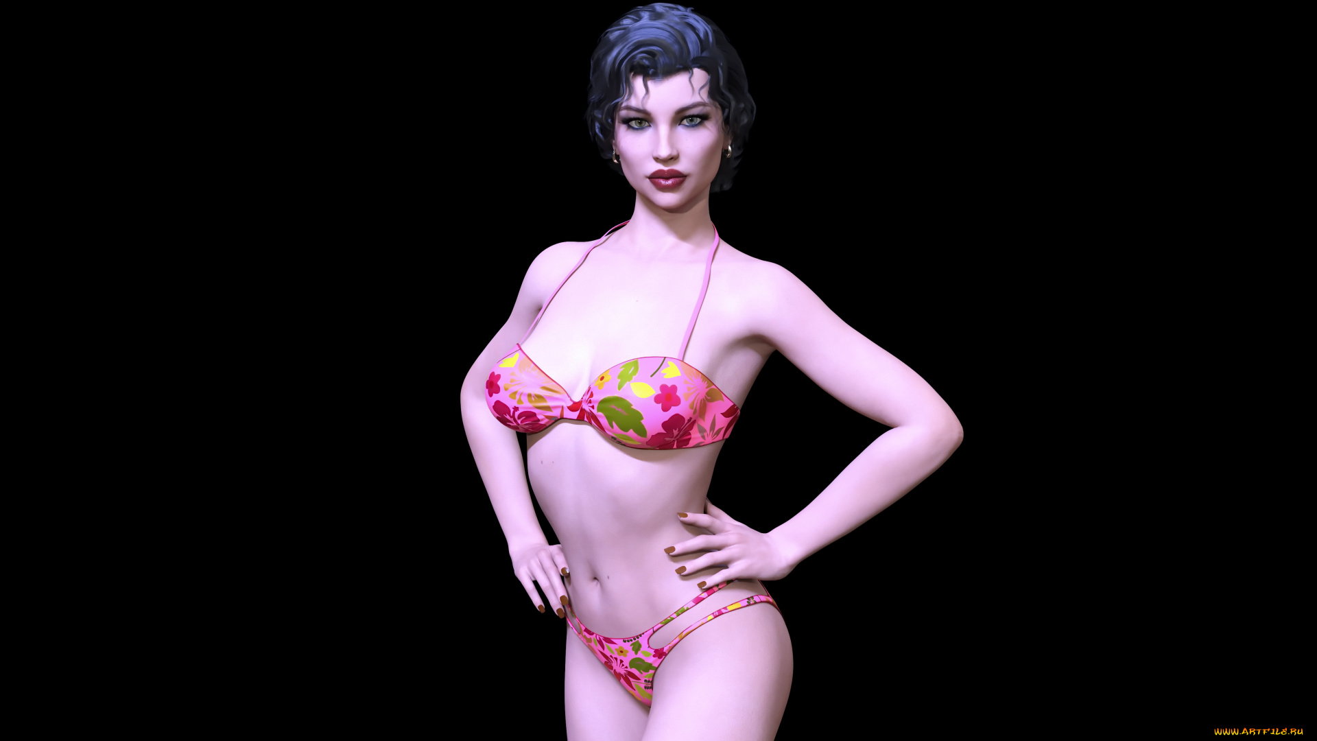 3д, графика, люди, , people, девушка, взгляд, фон