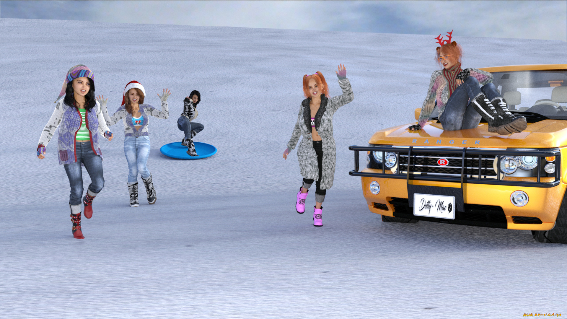 3д, графика, люди-авто, мото, , people-, car, , , moto, фон, взгляд, девушки