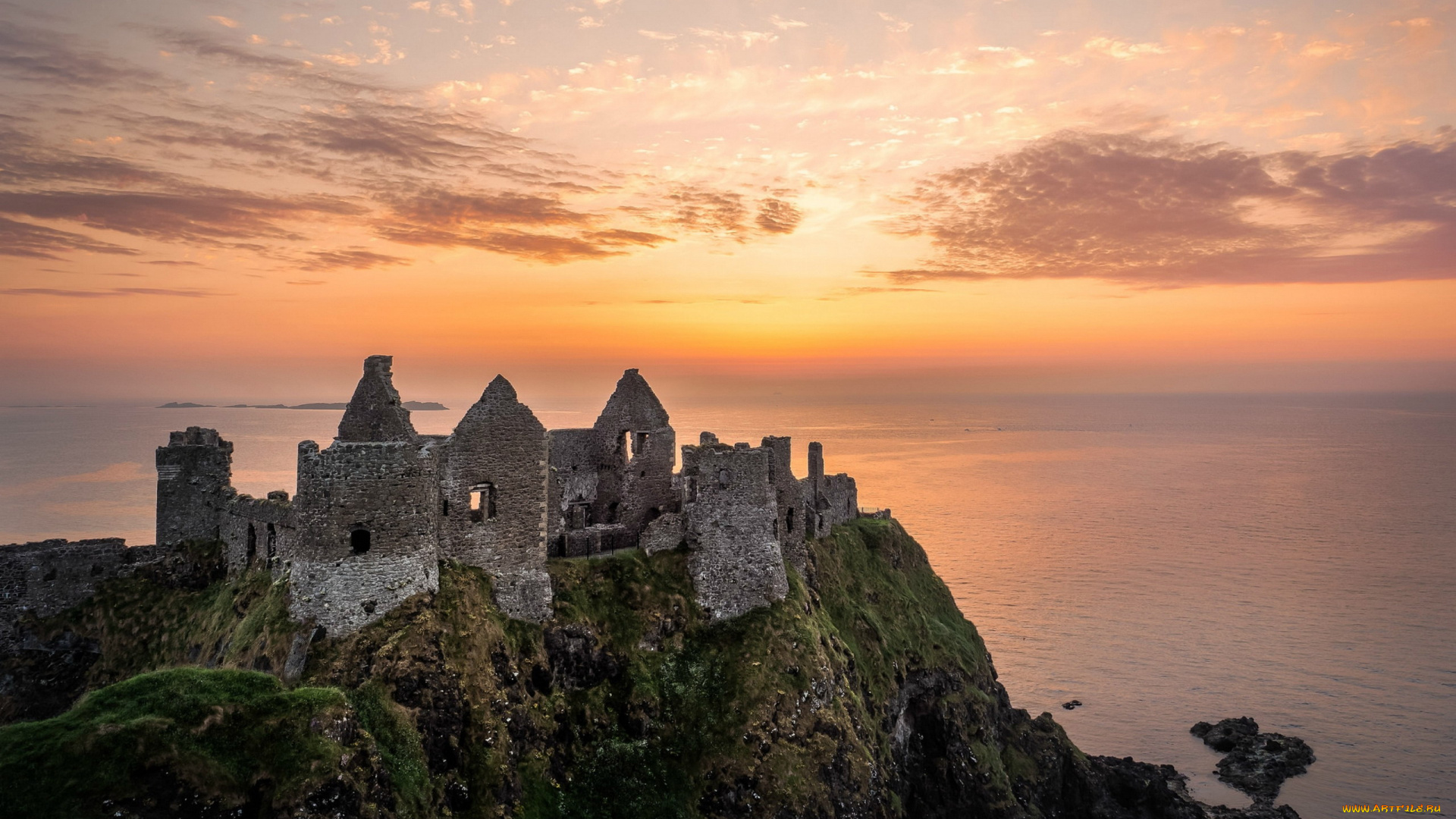dunluce, castle, города, замки, ирландии, dunluce, castle