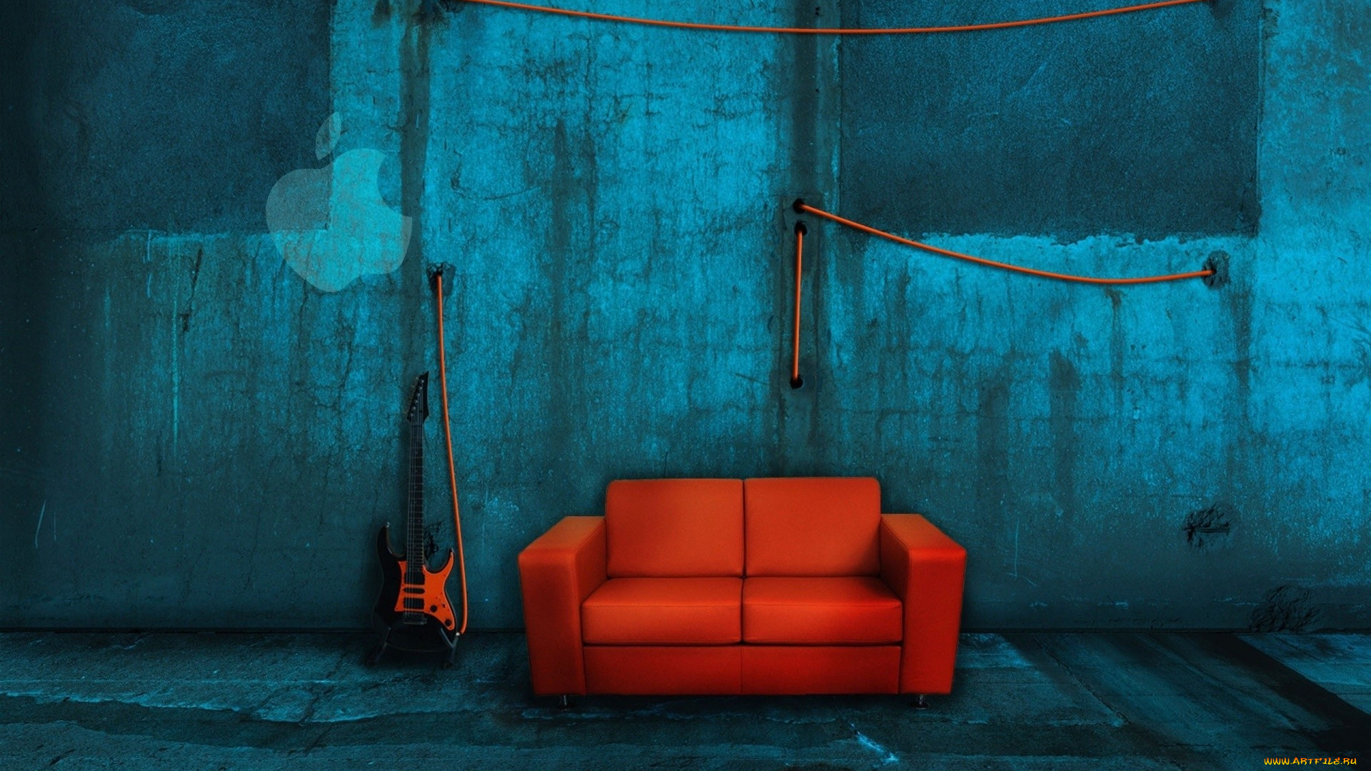 музыка, -музыкальные, инструменты, гитара, диван