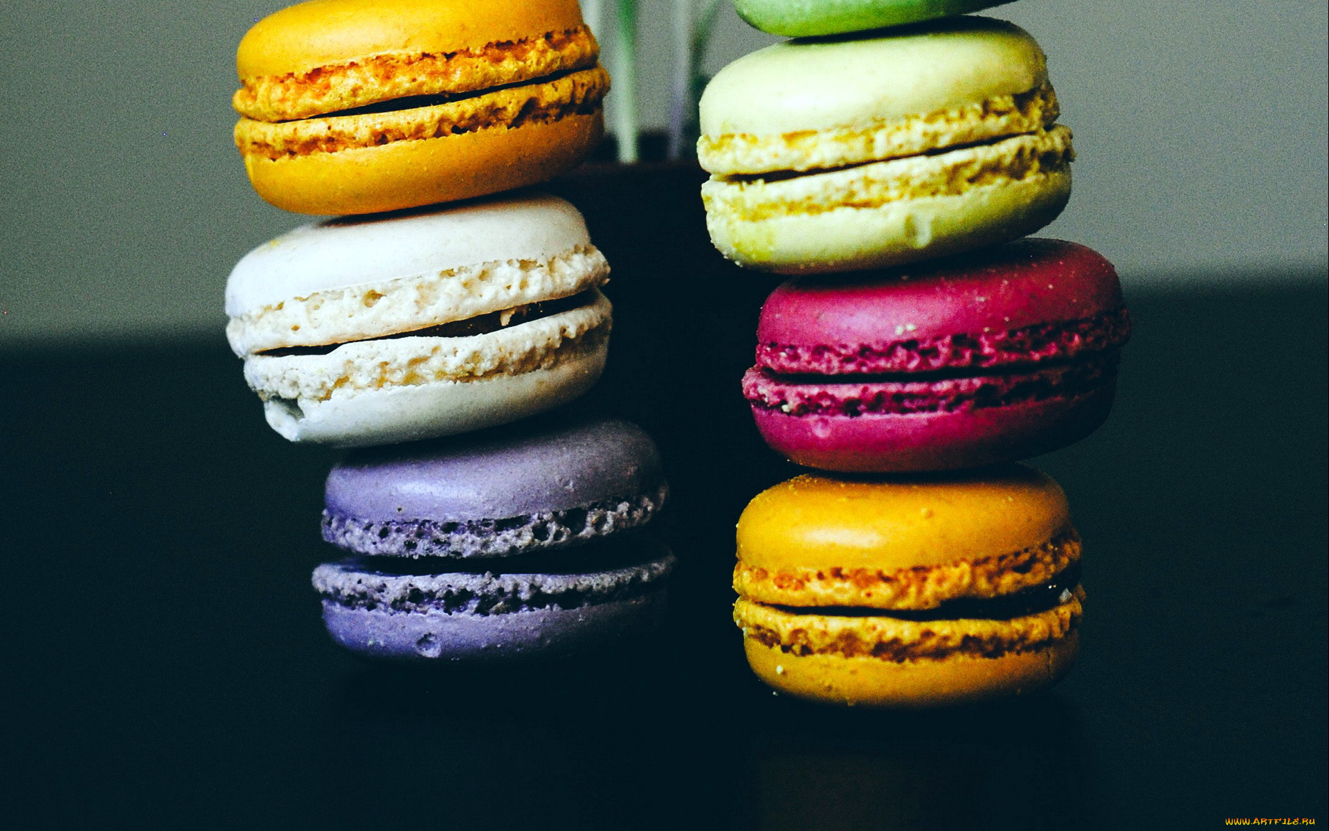 еда, макаруны, лакомство, печенье, ассорти