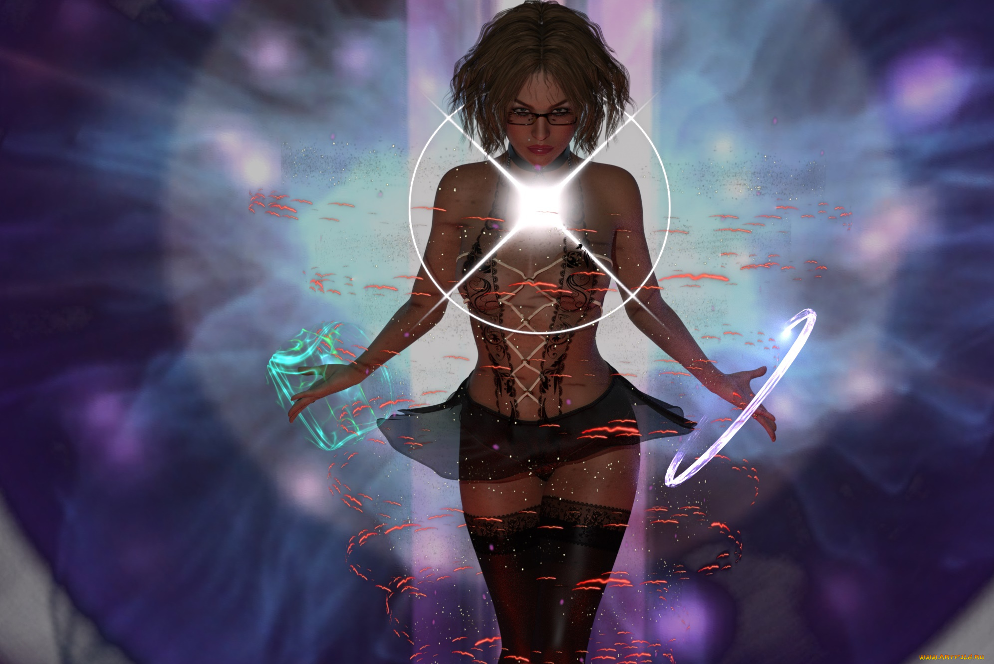 3д, графика, фантазия, , fantasy, девушка, фон, взгляд