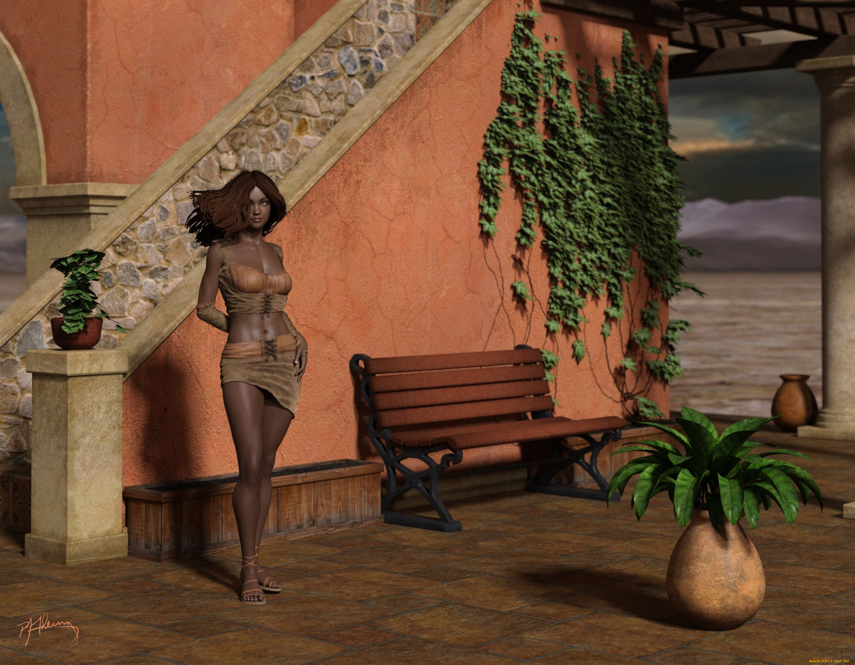 3д, графика, люди, , people, фон, взгляд, девушка