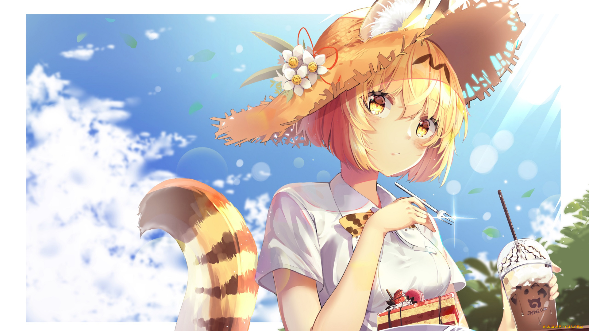 аниме, kemono, friends, девушка