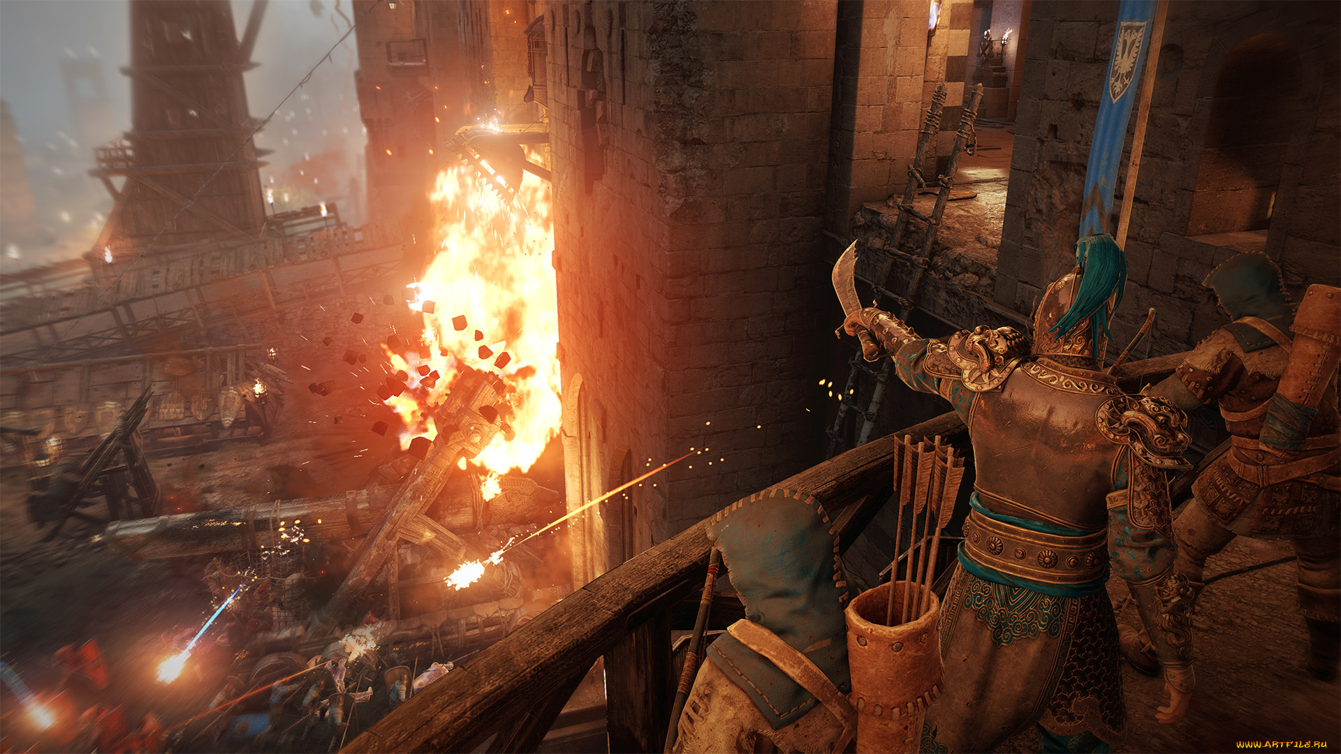 видео, игры, for, honor, штурм, крепость, замок, воины