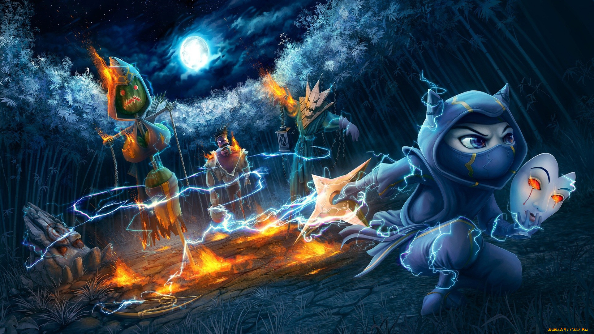 видео, игры, league, of, legends, маска, чучела, ночь, костюм