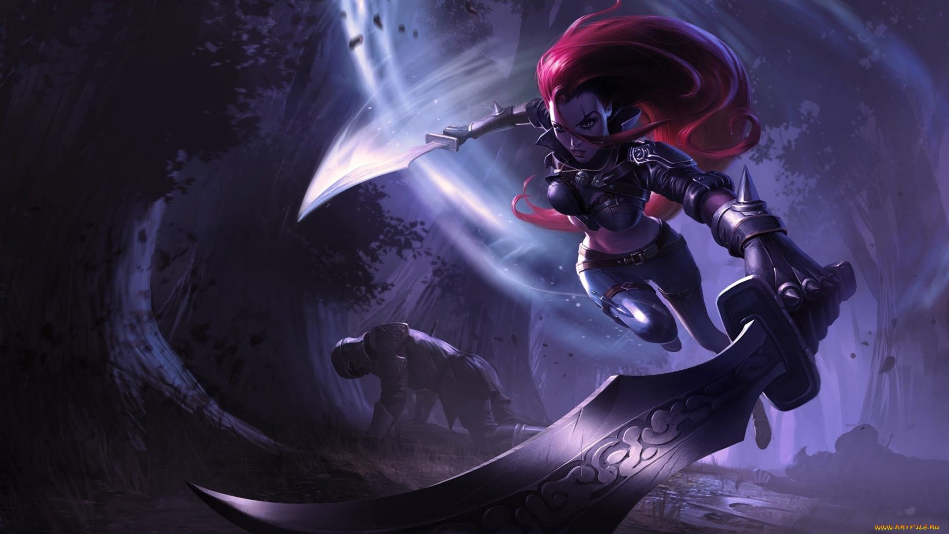 видео, игры, league, of, legends, рыцарь, оружие, катарина, девушка