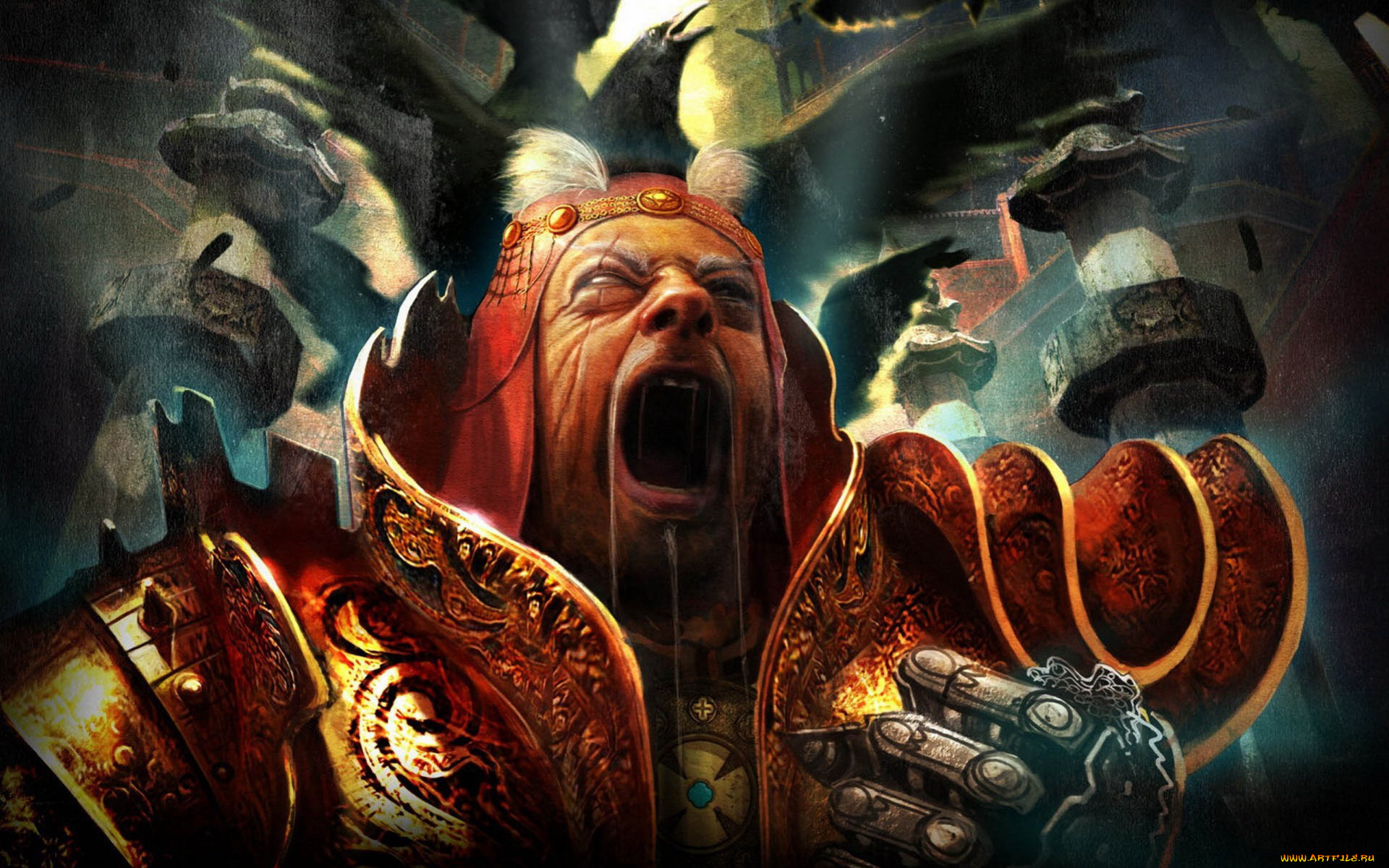 видео, игры, heavenly, sword, крик, крепость, доспехи, злодей