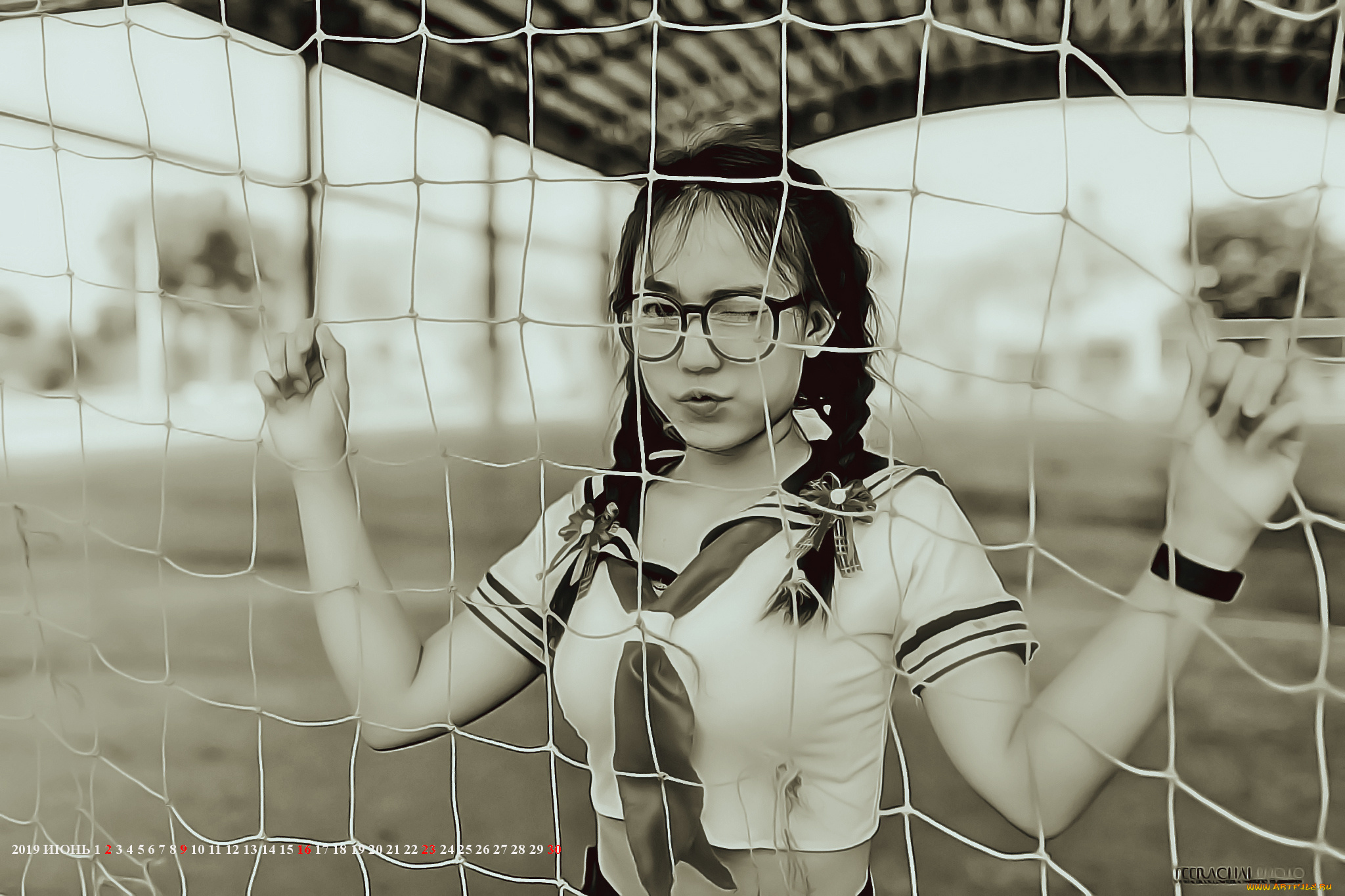календари, компьютерный, дизайн, очки, девушка, азиатка, calendar, униформа, сетка