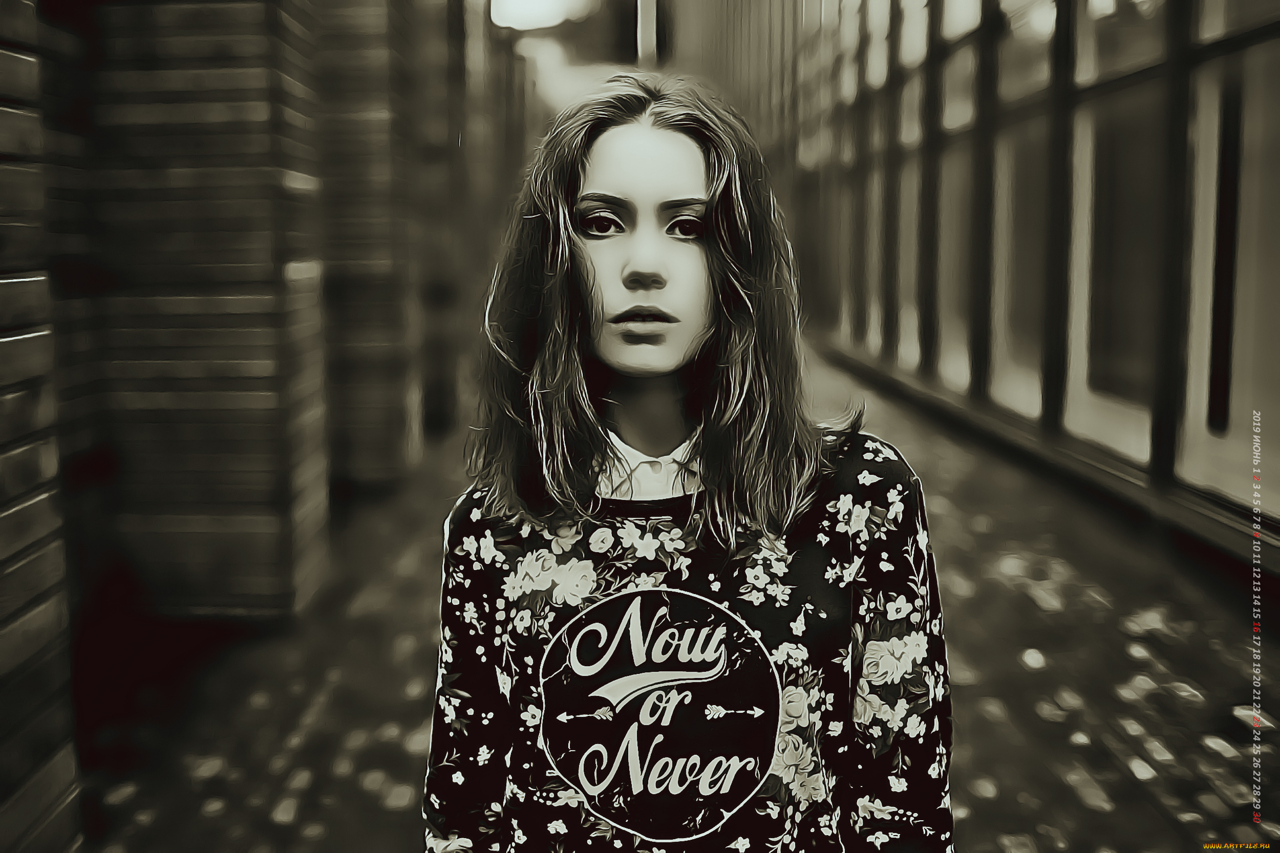 календари, компьютерный, дизайн, взгляд, девушка, calendar