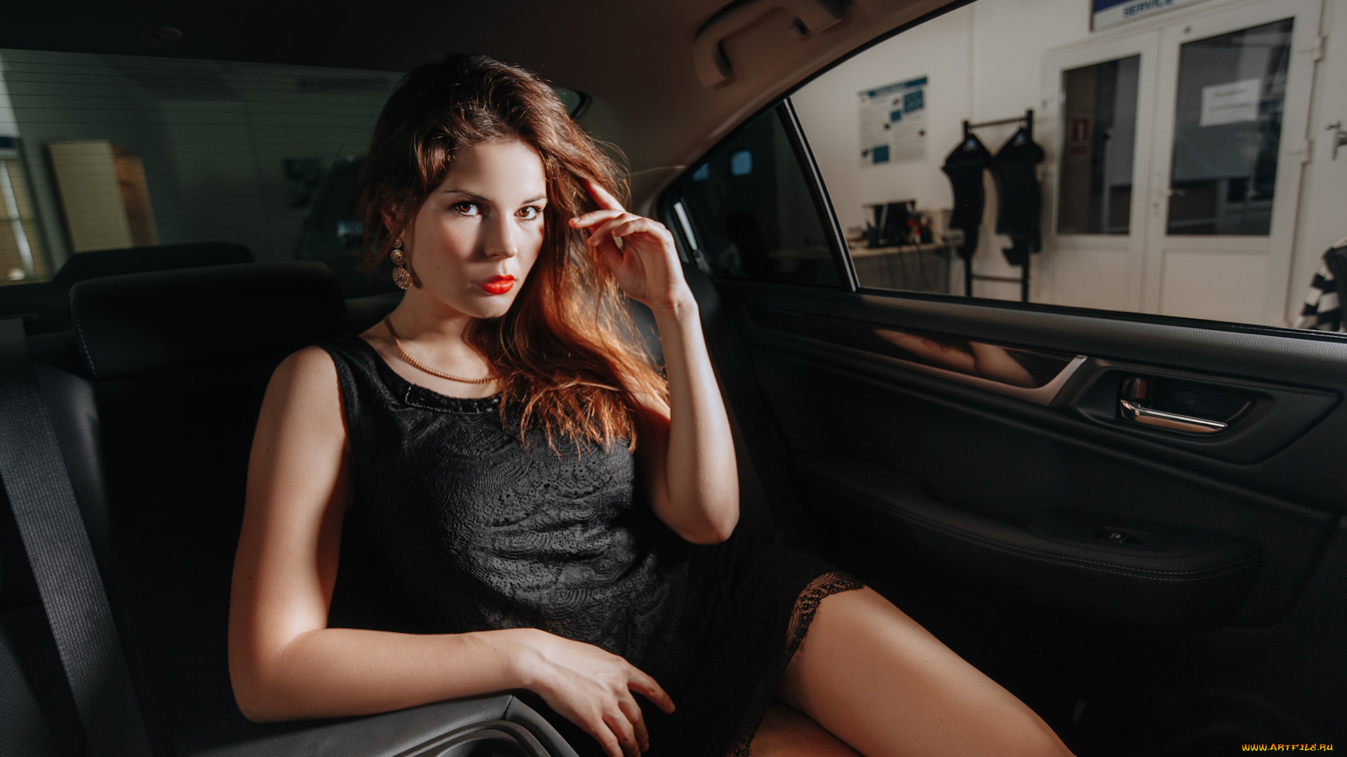 девушки, -, брюнетки, , шатенки, шатенка, платье, машина