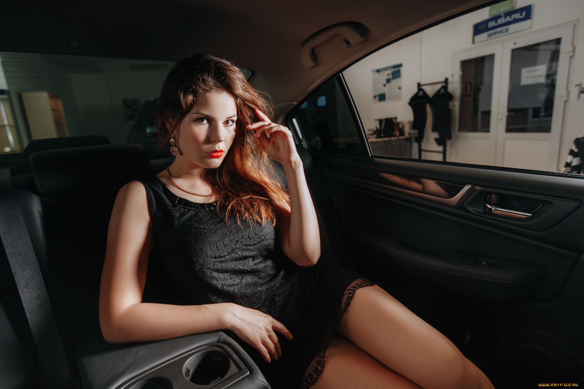 девушки, -, брюнетки, , шатенки, шатенка, платье, машина