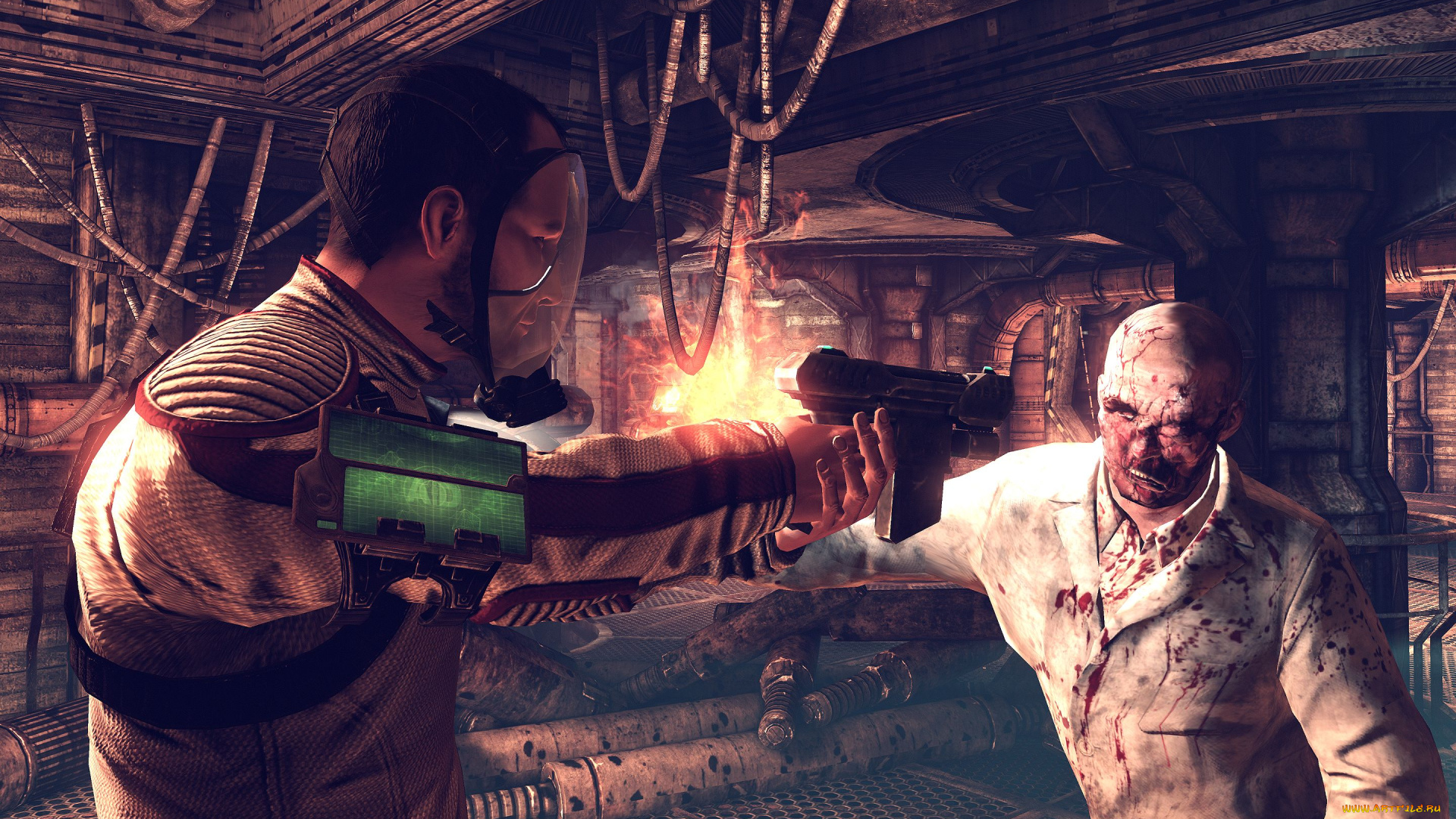 видео, игры, afterfall, , insanity, человек, оружие, монстр