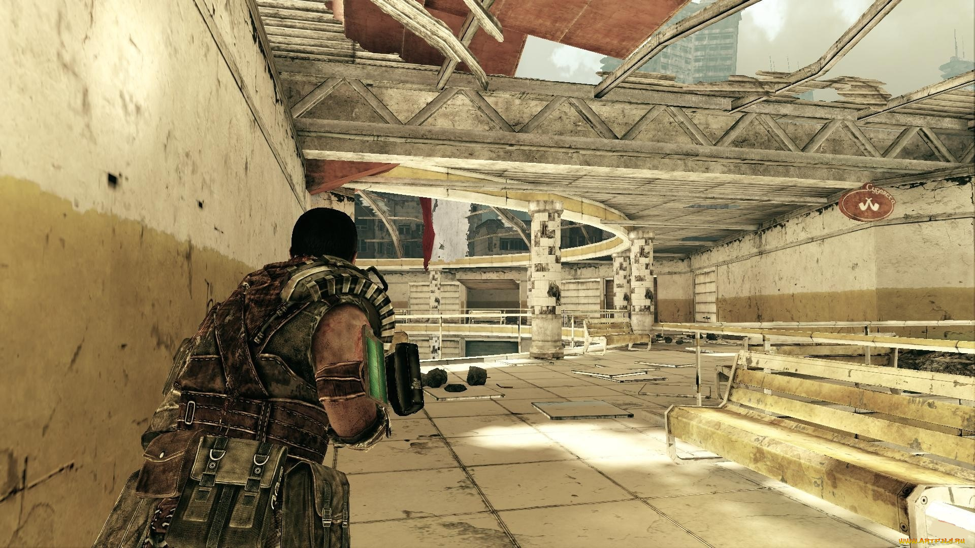 видео, игры, afterfall, , insanity, человек, оружие, здание