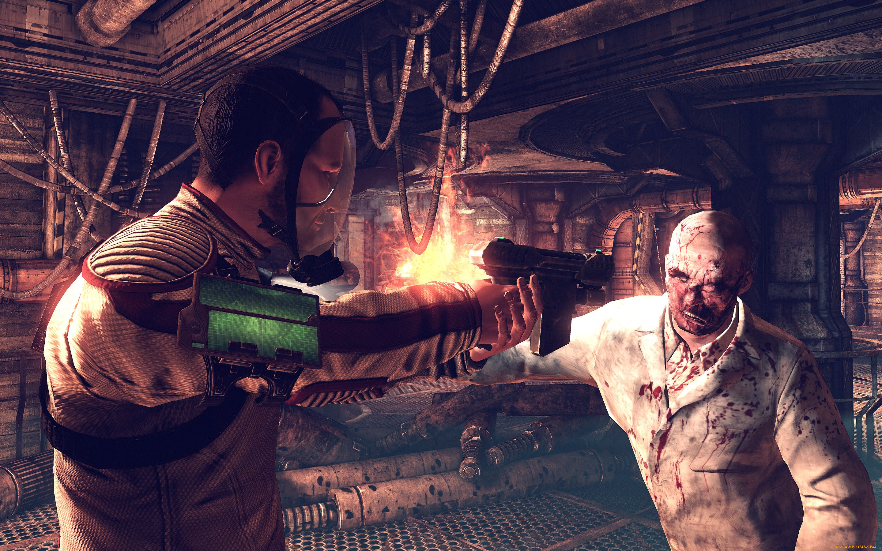 видео, игры, afterfall, , insanity, человек, оружие, монстр