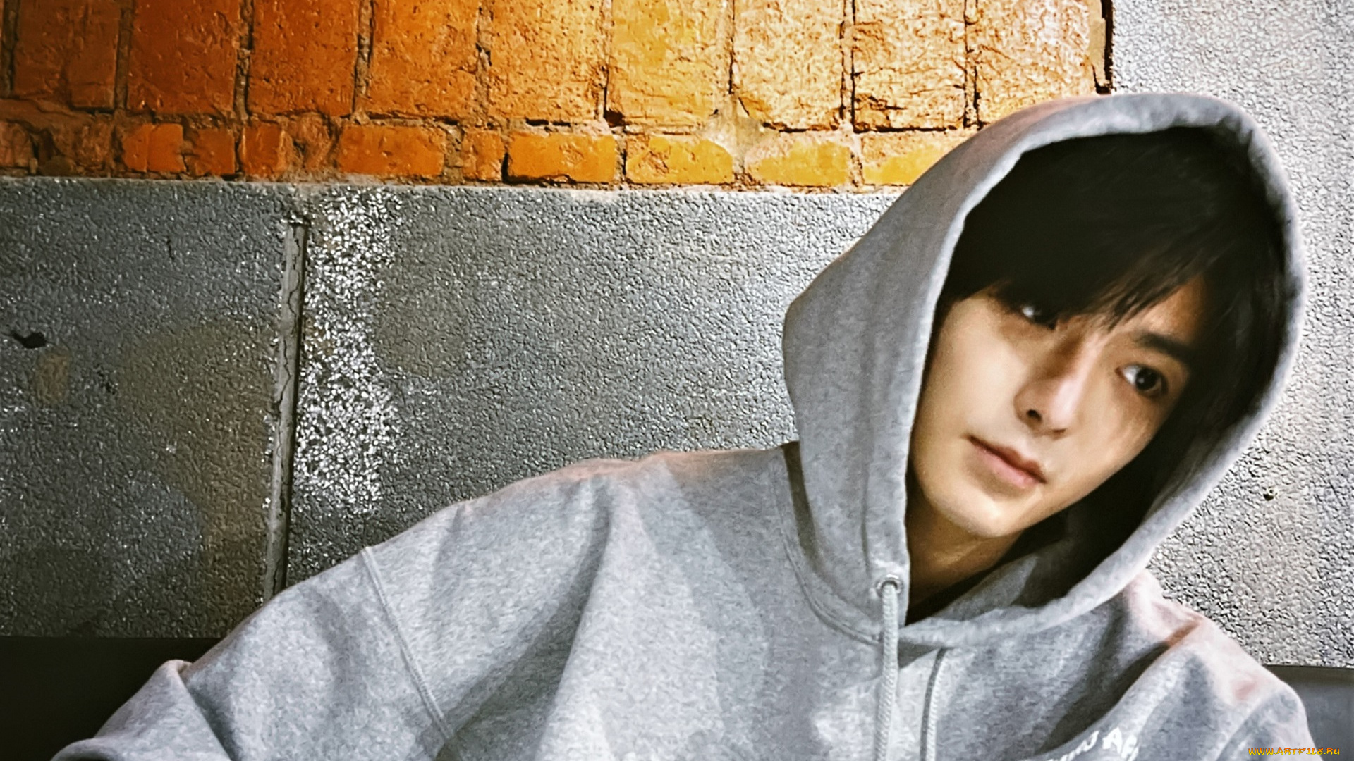 мужчины, hou, ming, hao, актер, толстовка, капюшон