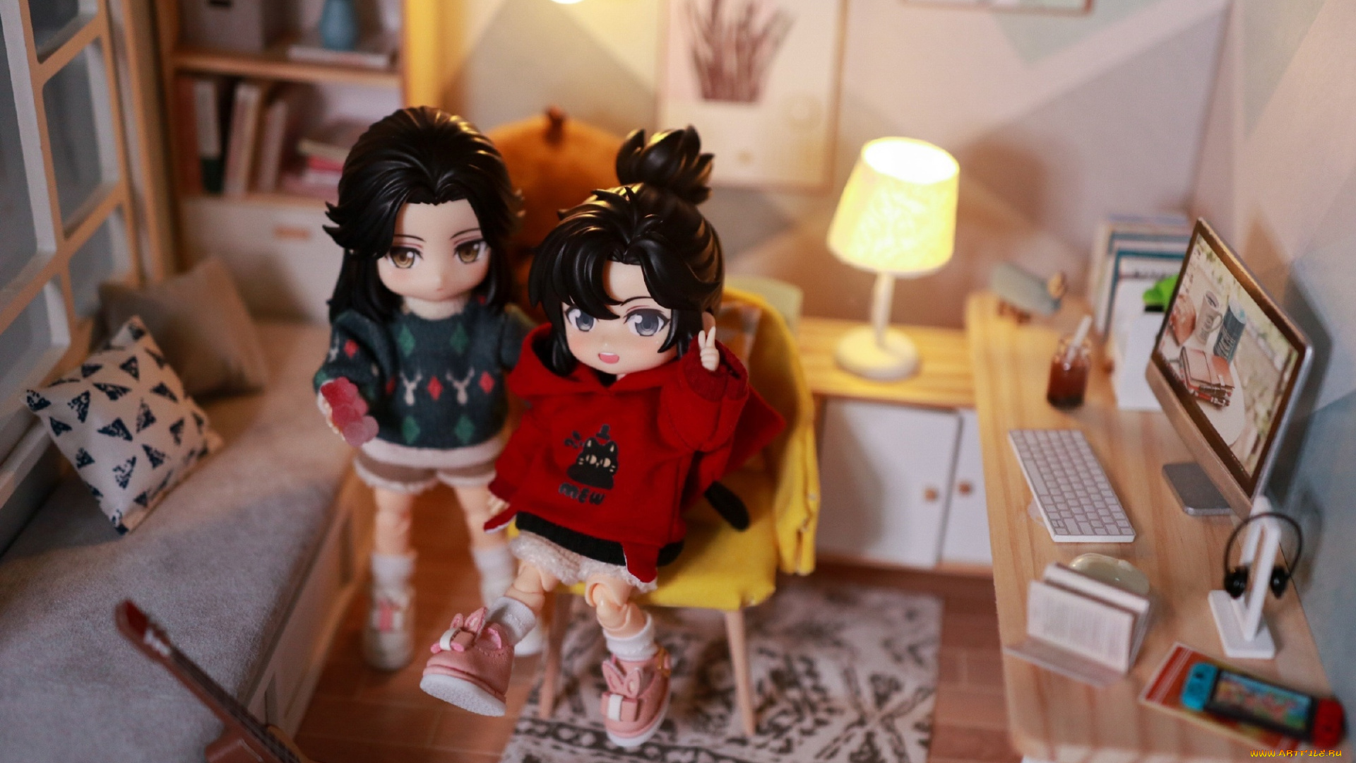 разное, куклы, комната
