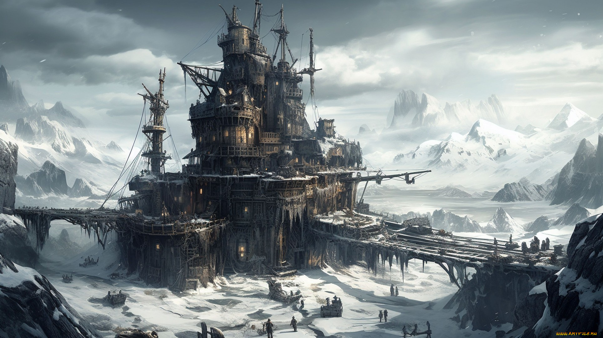 фэнтези, замки, нейросети, графика, нейроарт, ai, art, нейронные, сети, рисунки, нейро, искусство, frostpunk