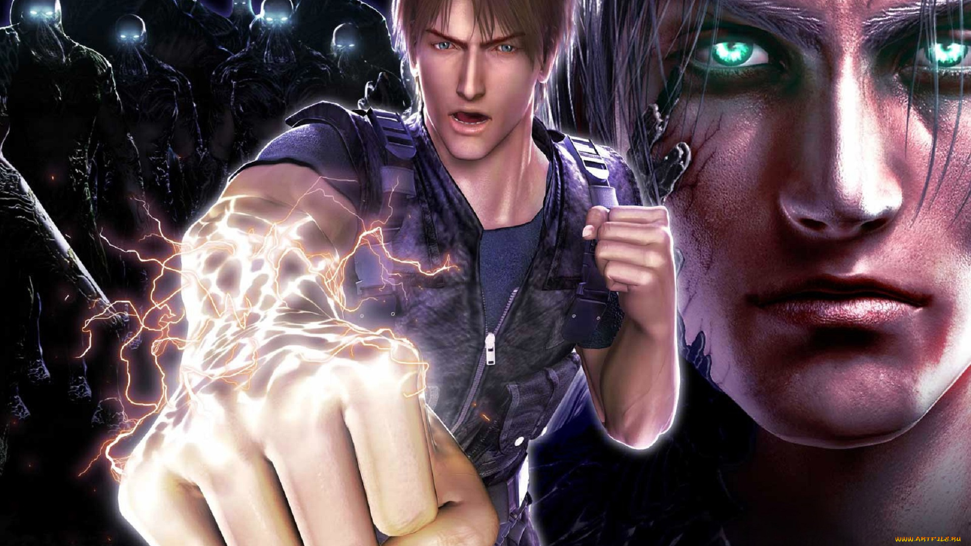 видео, игры, breakdown, монстры, парень, лицо, кулак, удар, энергия