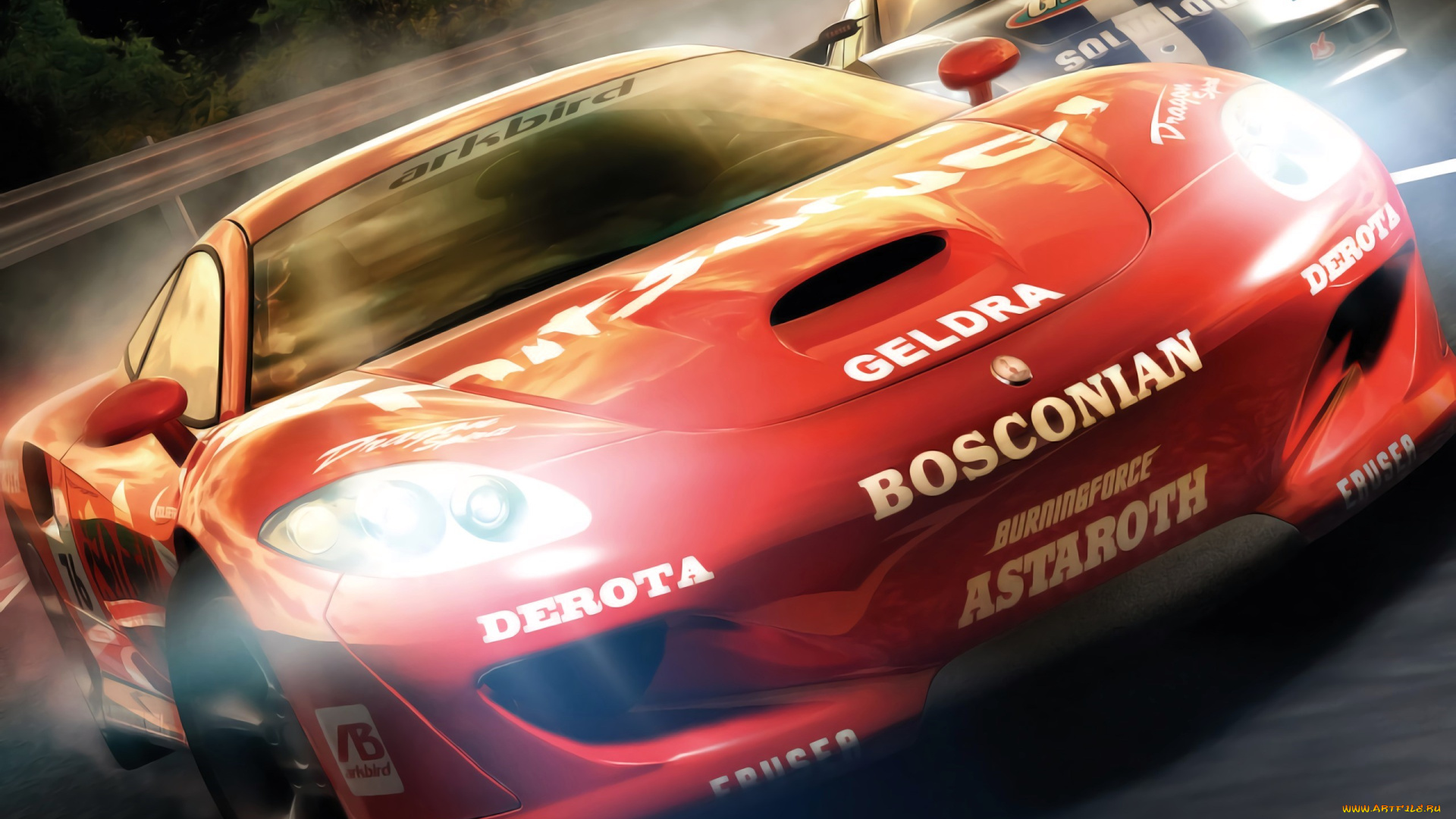 видео, игры, ridge, racer, 6, машина, красная, скорость, гонка