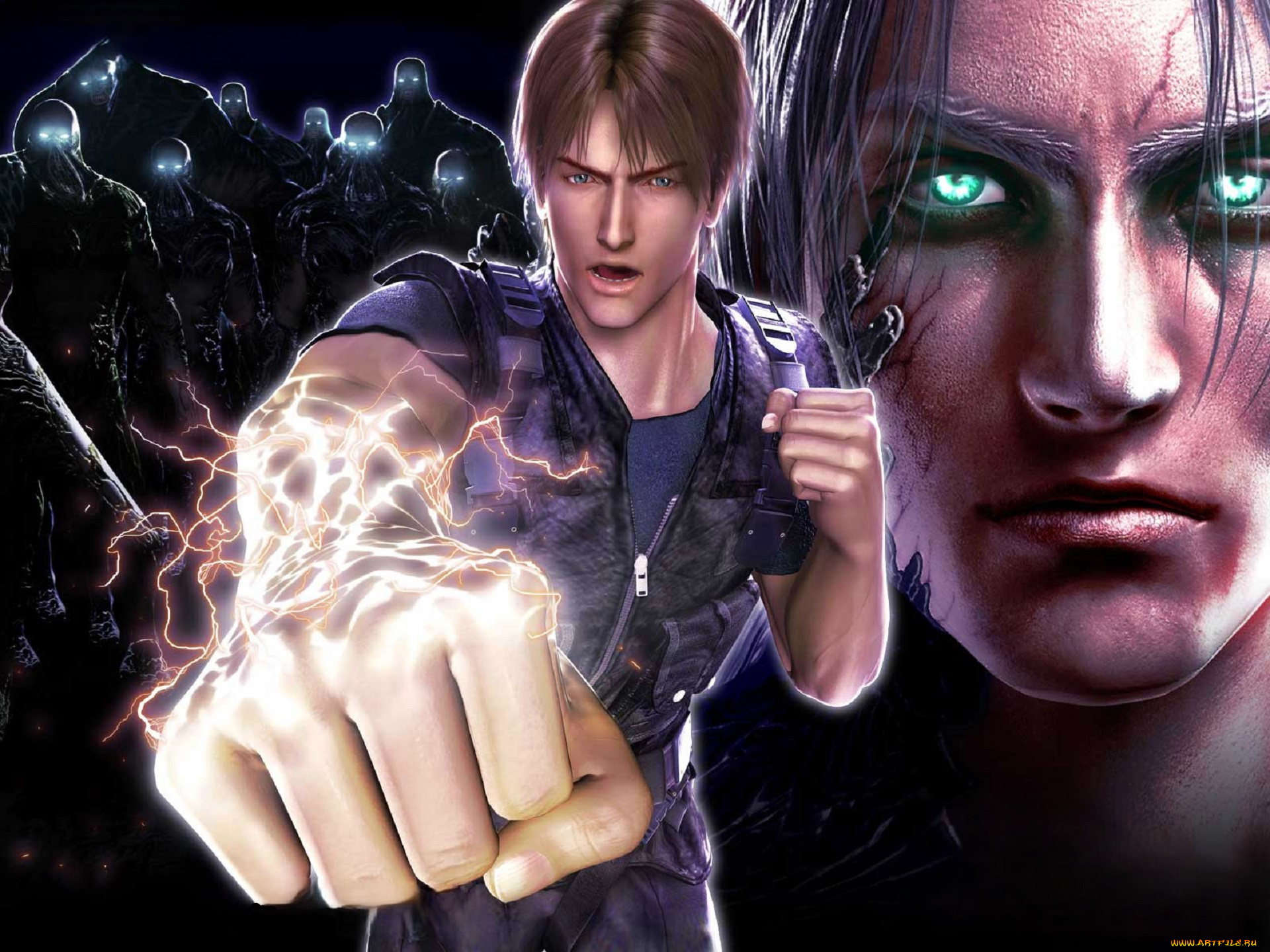 видео, игры, breakdown, монстры, парень, лицо, кулак, удар, энергия