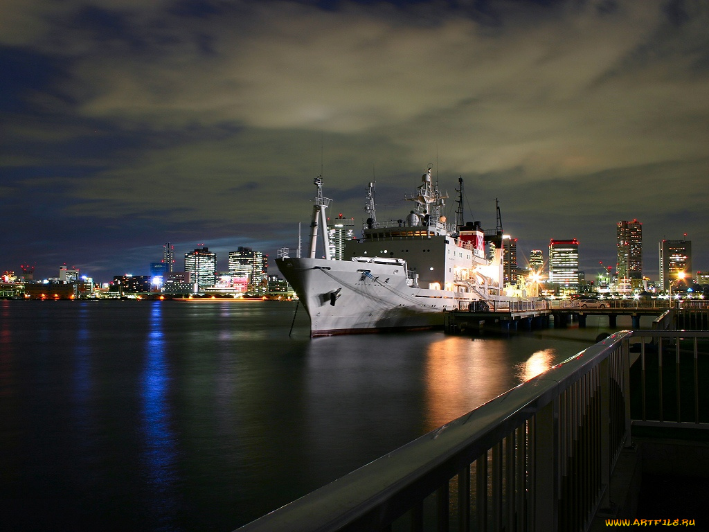 города, огни, ночного