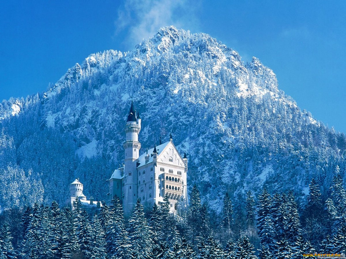 города, замок, нойшванштайн, германия