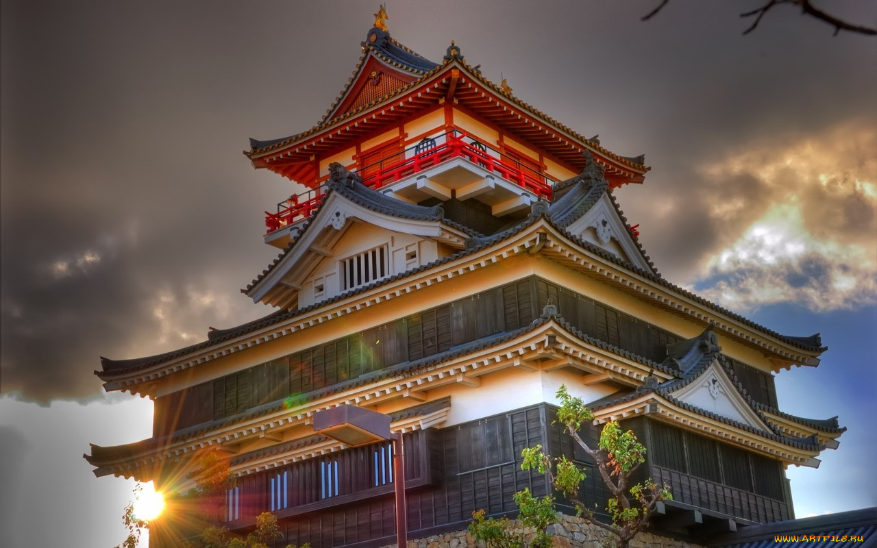 города, замки, Японии