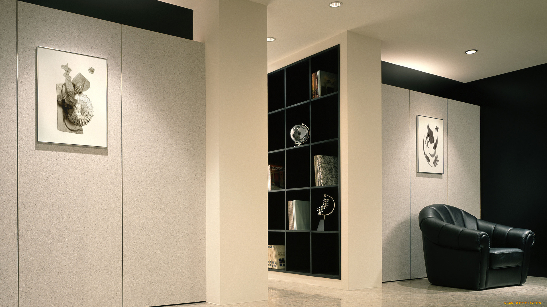 интерьер, кабинет, библиотека, офис