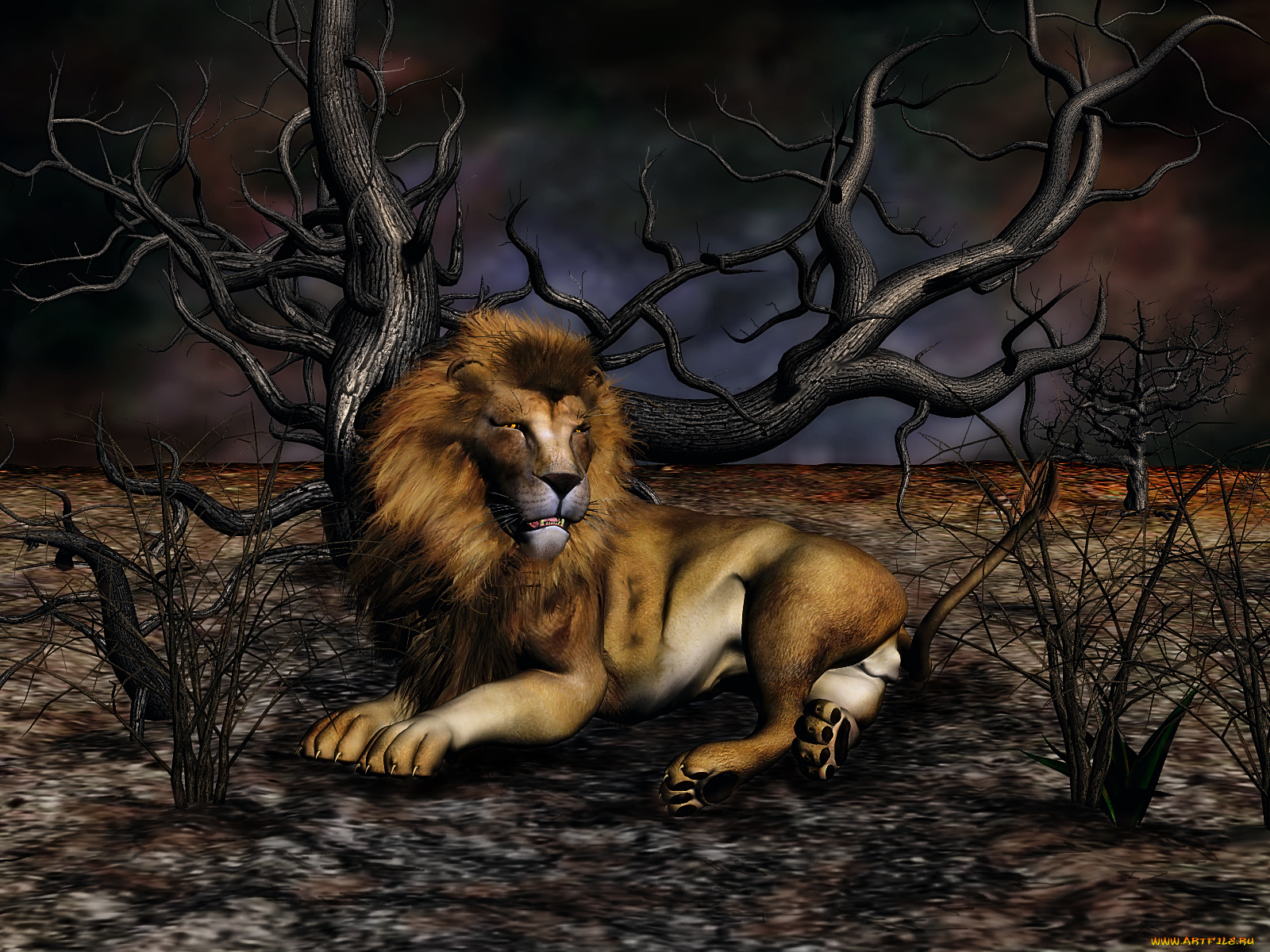 3д, графика, animals, животные, лев