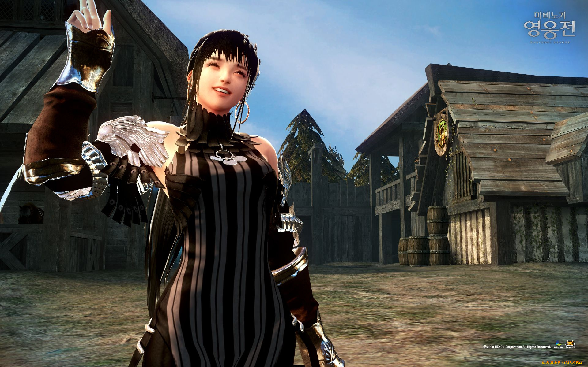 видео, игры, vindictus, двор, девушка