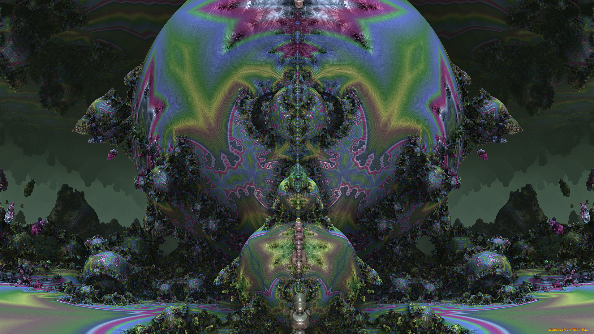 3д, графика, fractal, фракталы, узор, цвета, фон